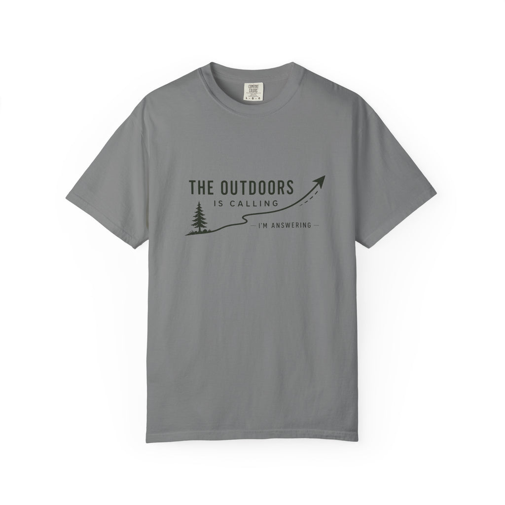 T-Shirt — “The Outdoors Is Calling” Graphic Tee (Adventure, Hiking, Nature Lover)
