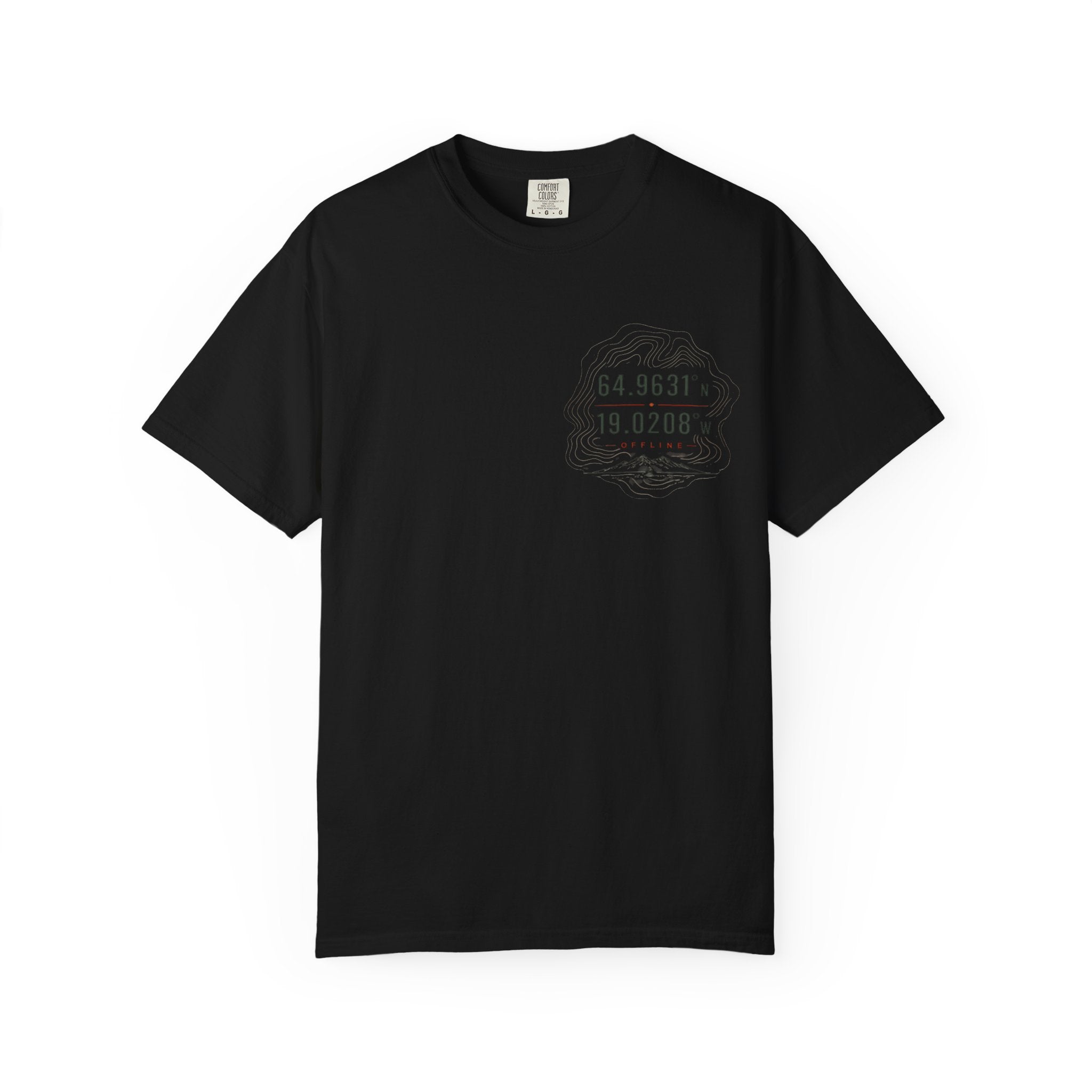 Coordinates Minimalist T-Shirt — Subtle Latitude & Longitude Chest Print