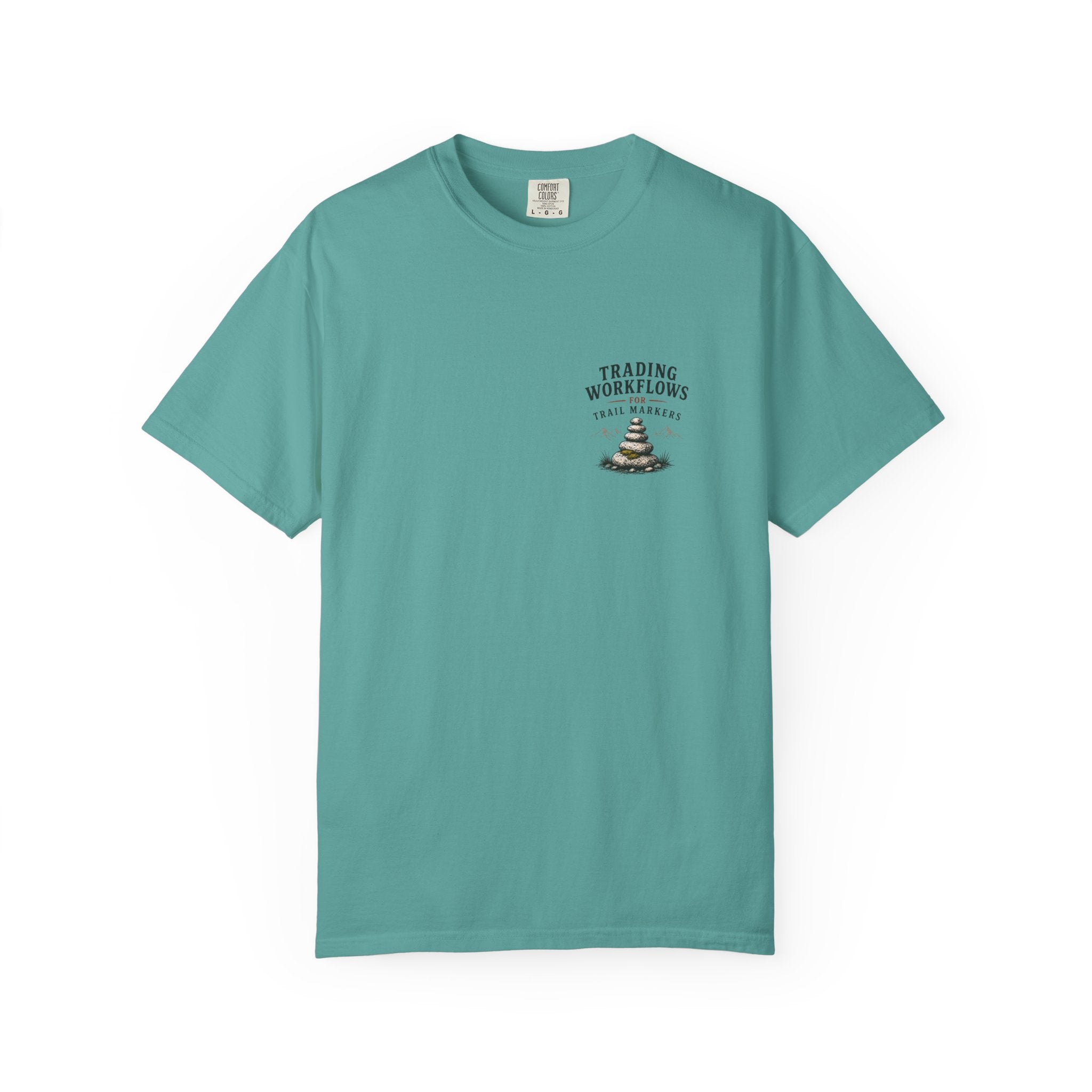 Trading Workflows T-Shirt — Stack of Books Graphic Chest Print
