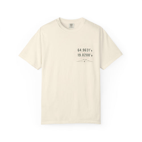 Coordinates Minimalist T-Shirt — Subtle Latitude & Longitude Chest Print