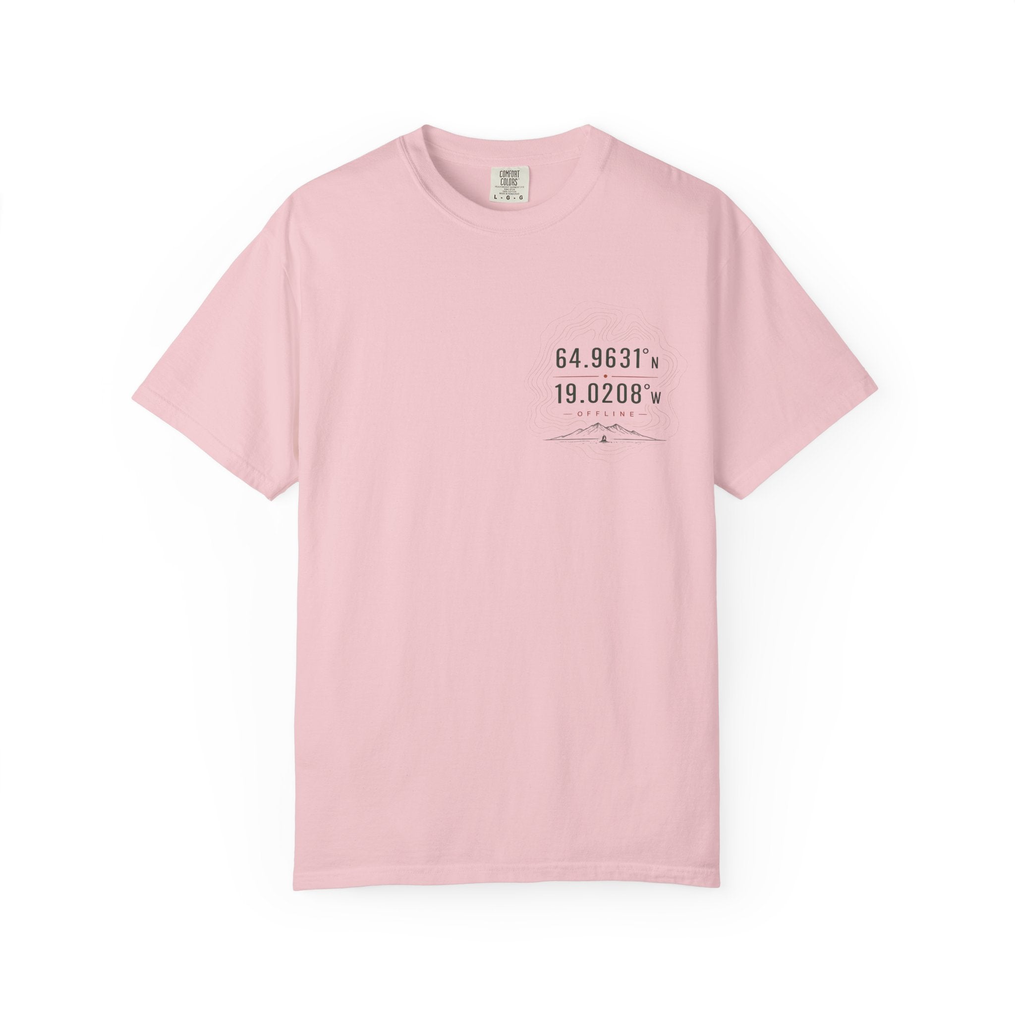 Coordinates Minimalist T-Shirt — Subtle Latitude & Longitude Chest Print