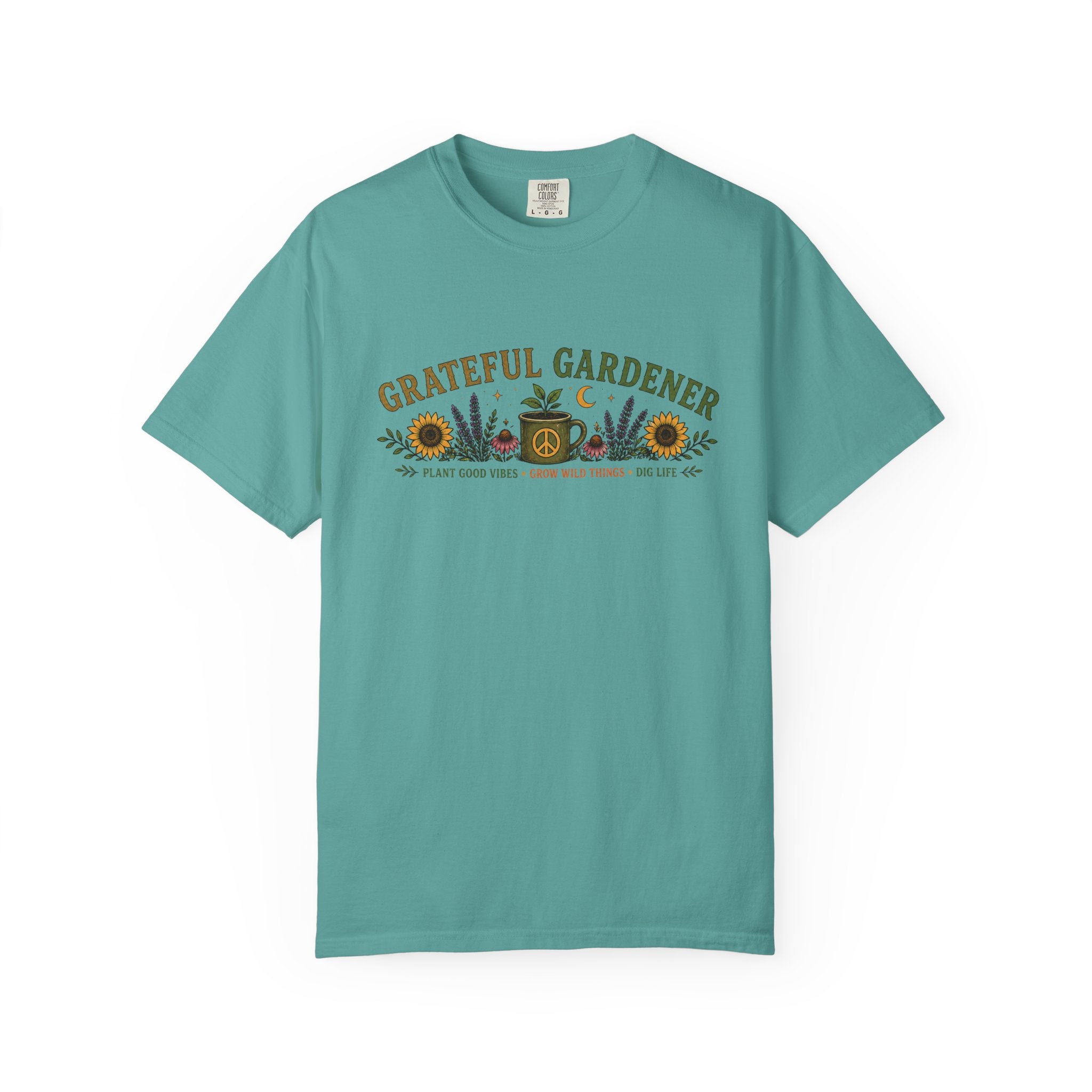Grateful Gardener T-Shirt — Vintage Gardening Graphic Tee ("Grateful Gardener" Sunflower Design)