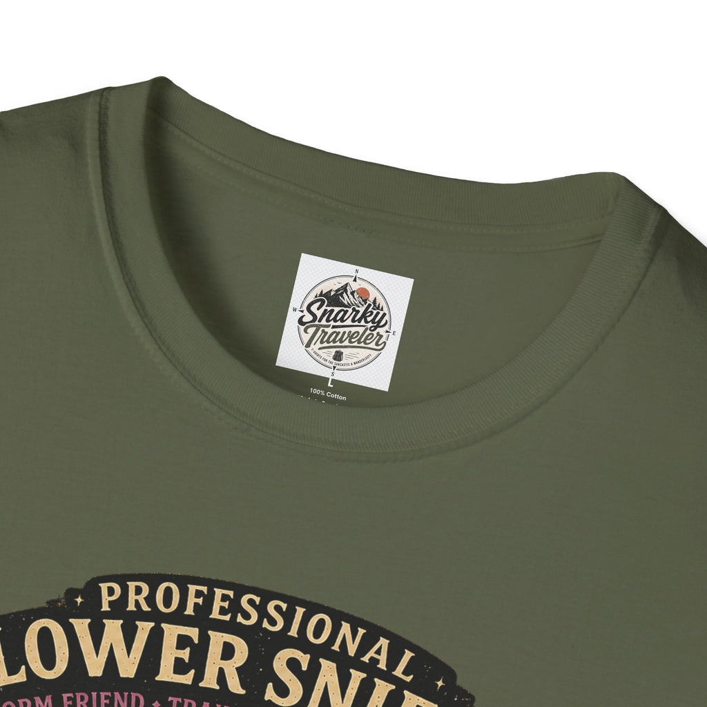 Flower Sniffer Vintage Graphic Tee — "Professional Flower Sniffer / Part-Time Alien"