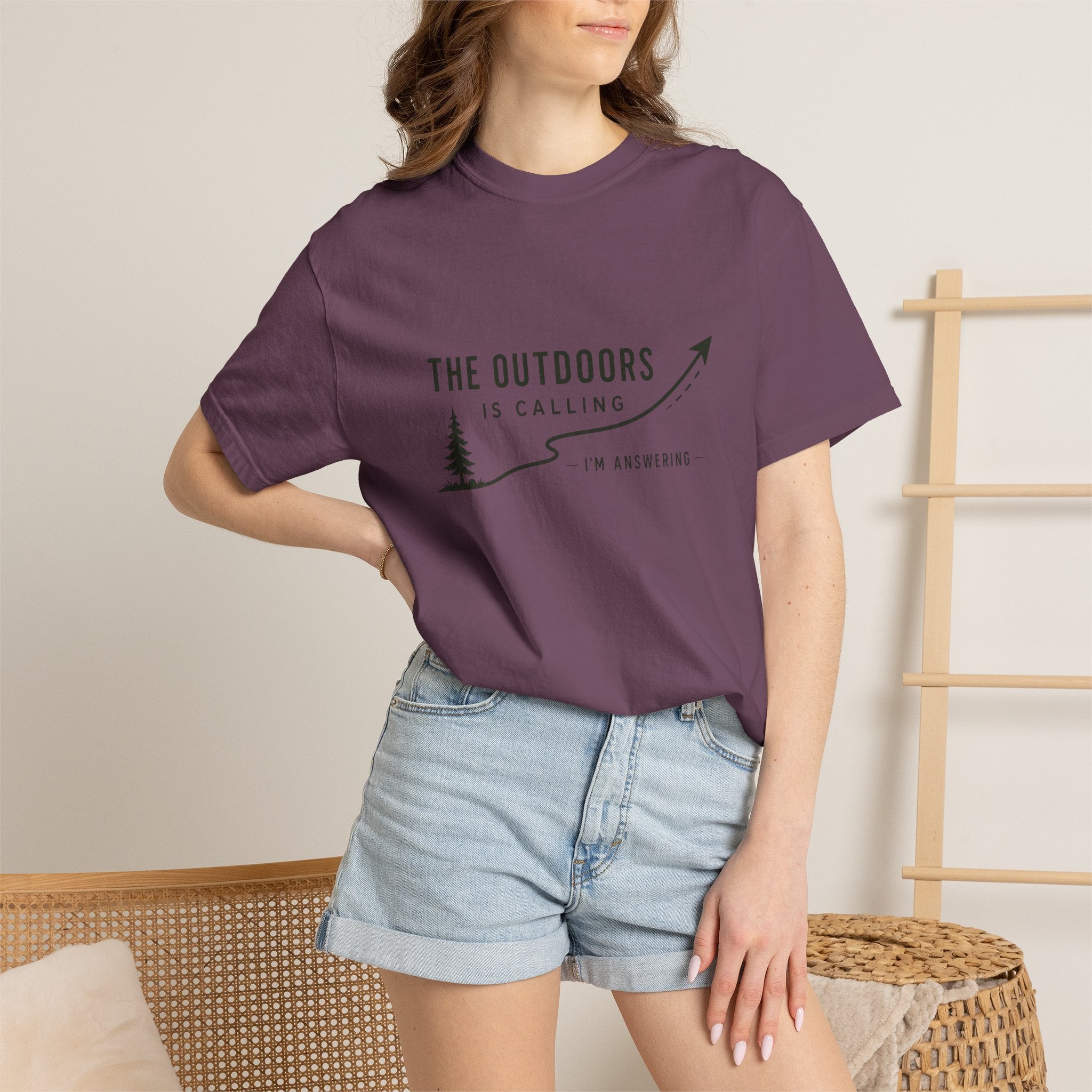 T-Shirt — “The Outdoors Is Calling” Graphic Tee (Adventure, Hiking, Nature Lover)