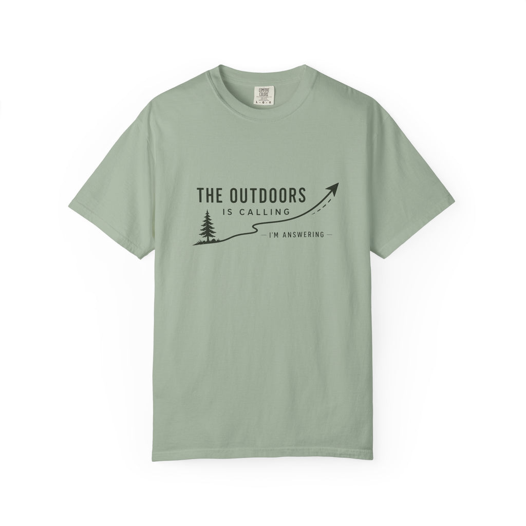 T-Shirt — “The Outdoors Is Calling” Graphic Tee (Adventure, Hiking, Nature Lover)