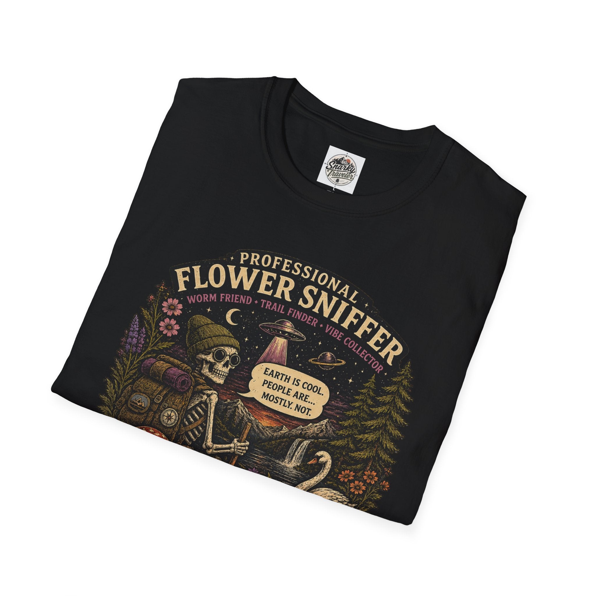 Flower Sniffer Vintage Graphic Tee — "Professional Flower Sniffer / Part-Time Alien"