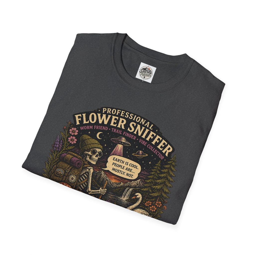 Flower Sniffer Vintage Graphic Tee — "Professional Flower Sniffer / Part-Time Alien"
