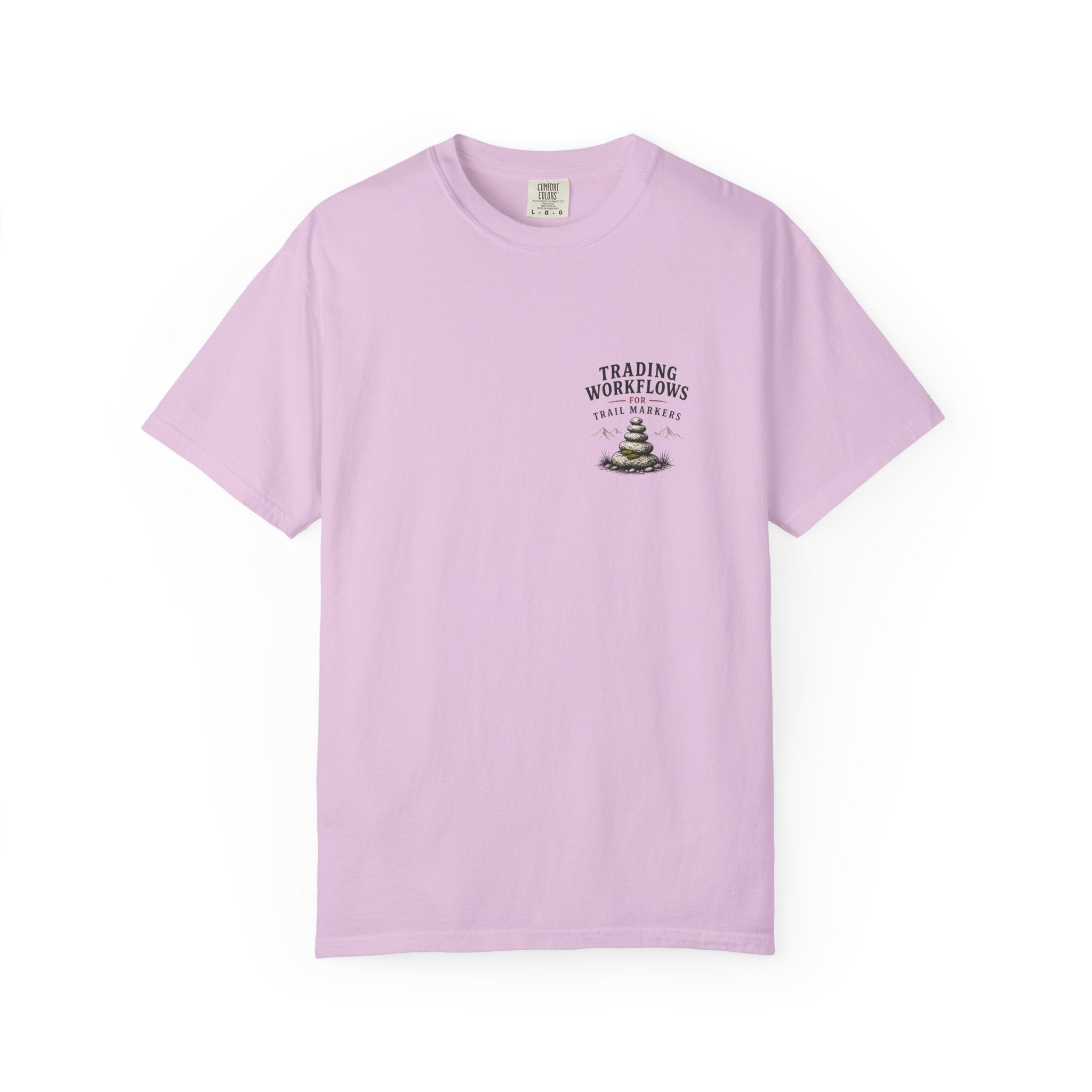 Trading Workflows T-Shirt — Stack of Books Graphic Chest Print