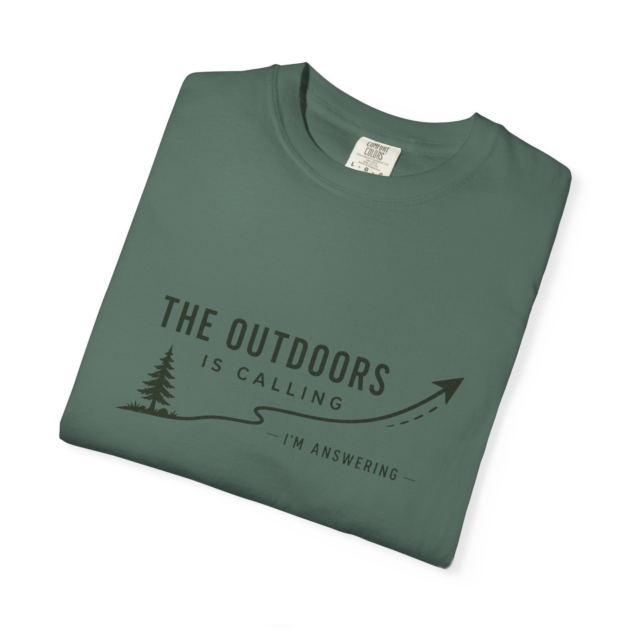 T-Shirt — “The Outdoors Is Calling” Graphic Tee (Adventure, Hiking, Nature Lover)