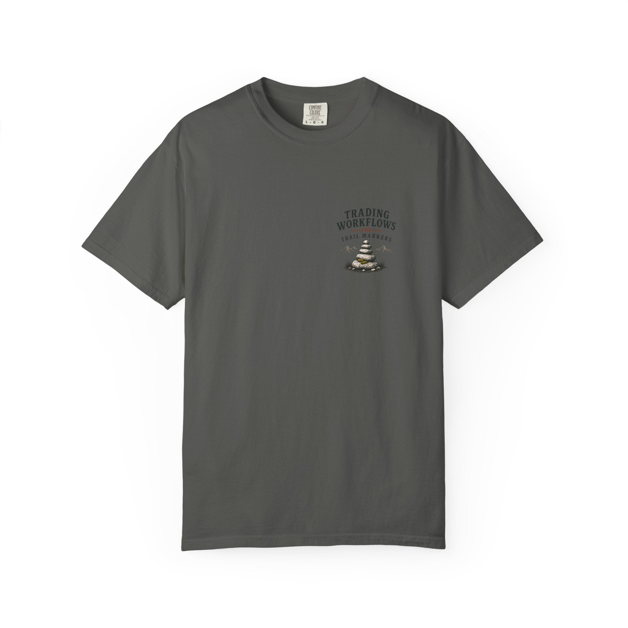 Trading Workflows T-Shirt — Stack of Books Graphic Chest Print