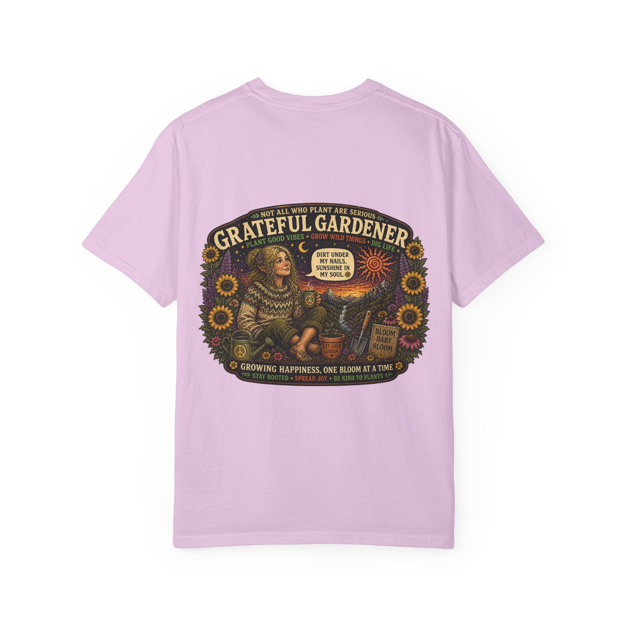 Grateful Gardener T-Shirt — Vintage Gardening Graphic Tee ("Grateful Gardener" Sunflower Design)