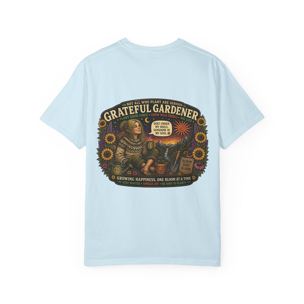 Grateful Gardener T-Shirt — Vintage Gardening Graphic Tee ("Grateful Gardener" Sunflower Design)