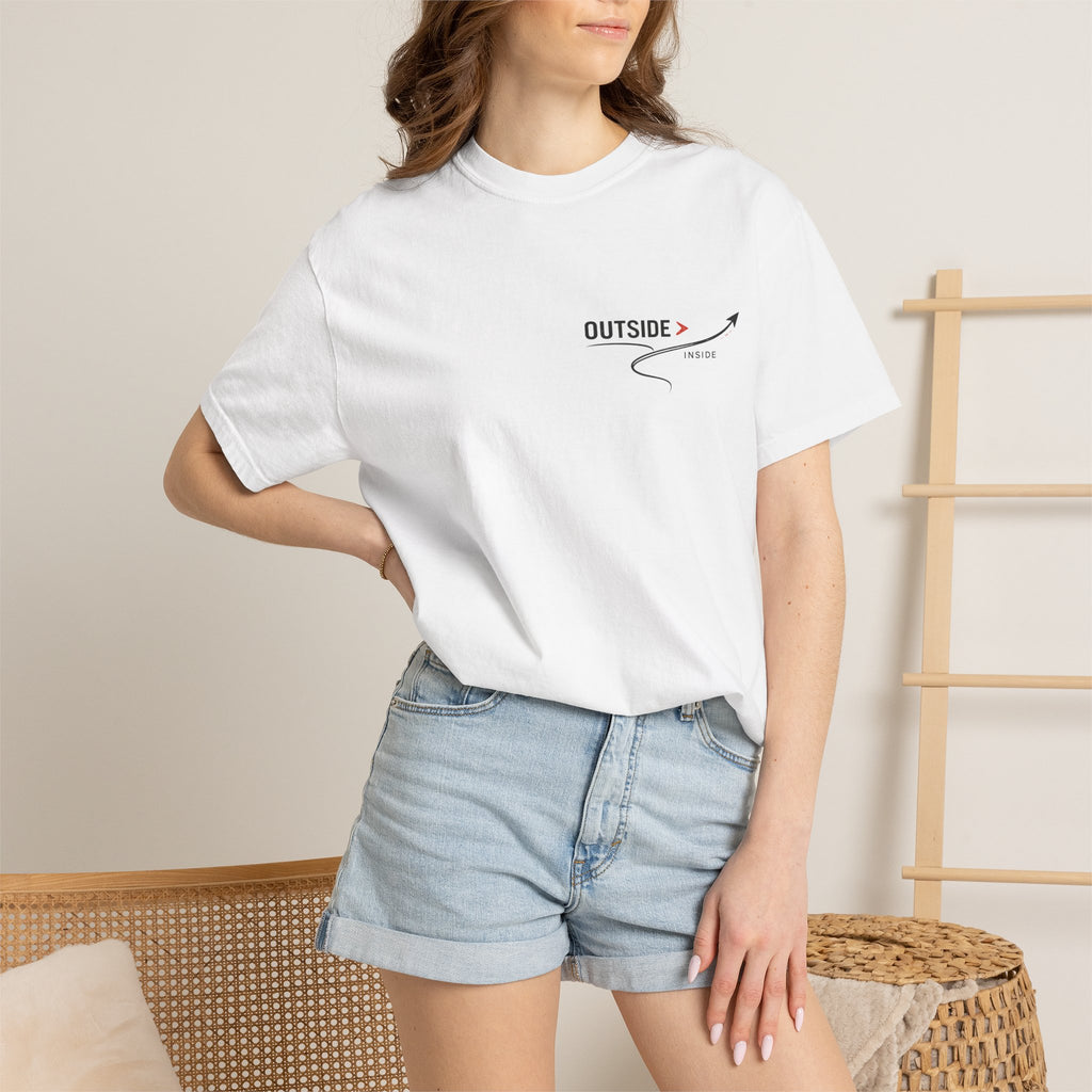 Outside > Inside T-Shirt — Minimal Arrow Travel Graphic Tee