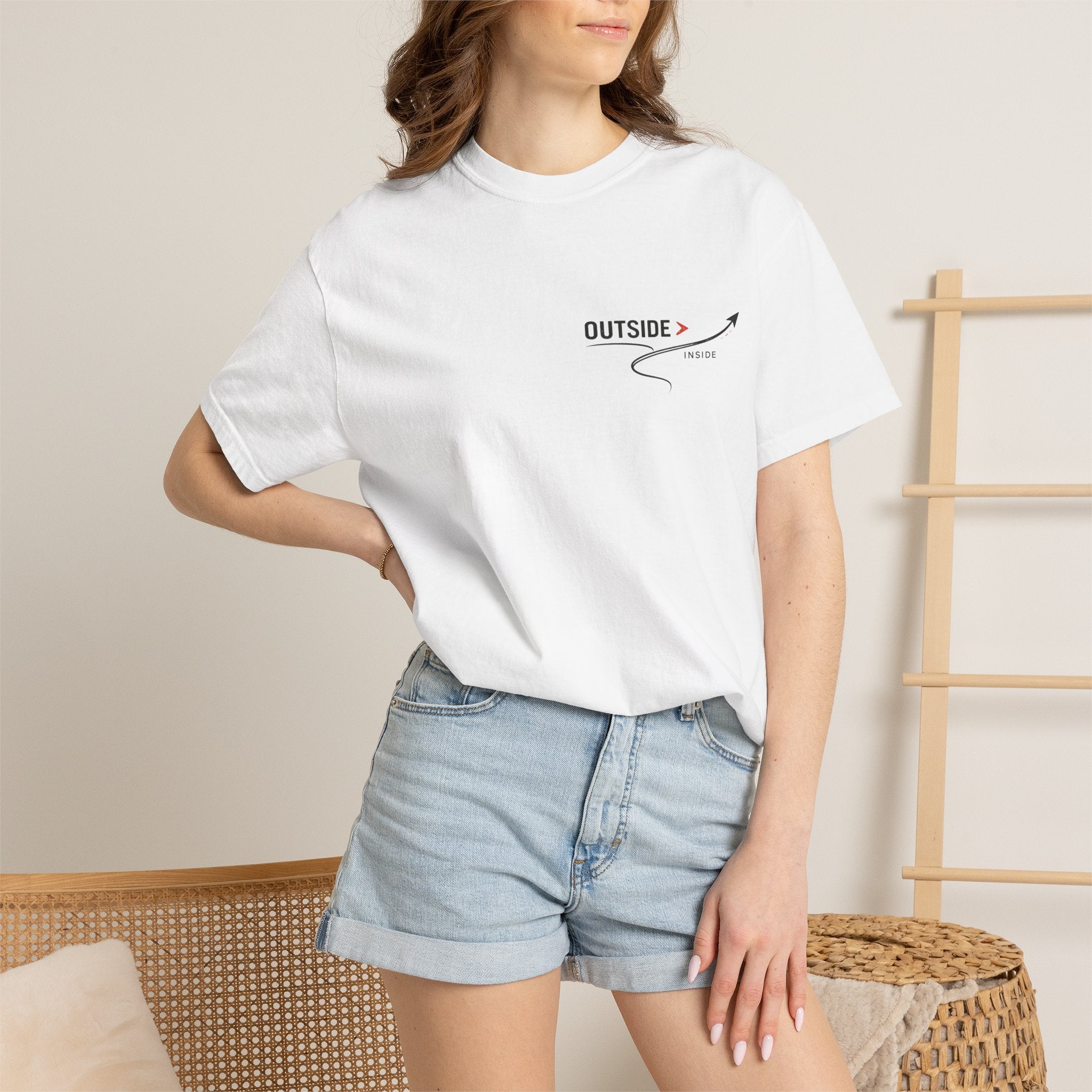 Outside > Inside T-Shirt — Minimal Arrow Travel Graphic Tee