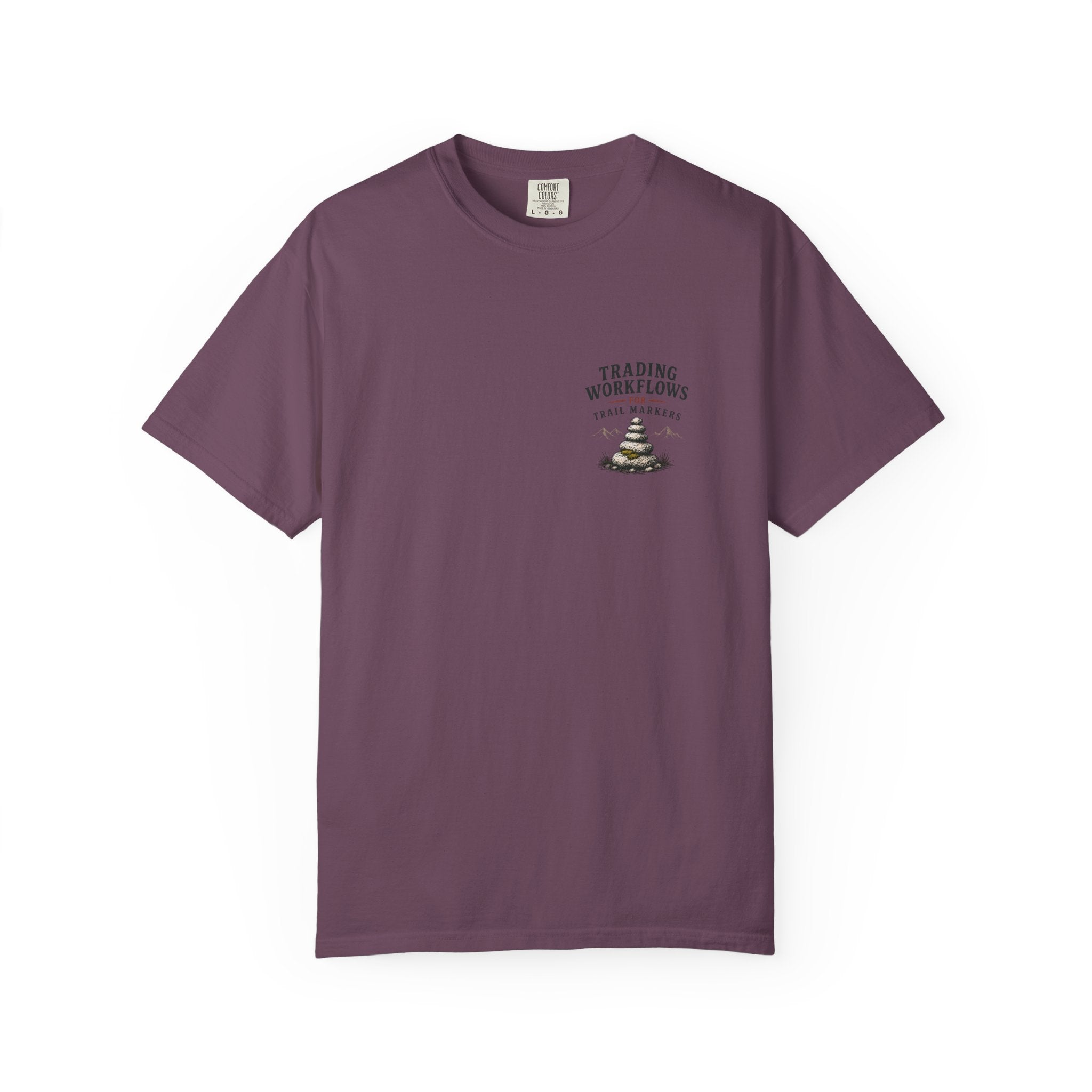 Trading Workflows T-Shirt — Stack of Books Graphic Chest Print