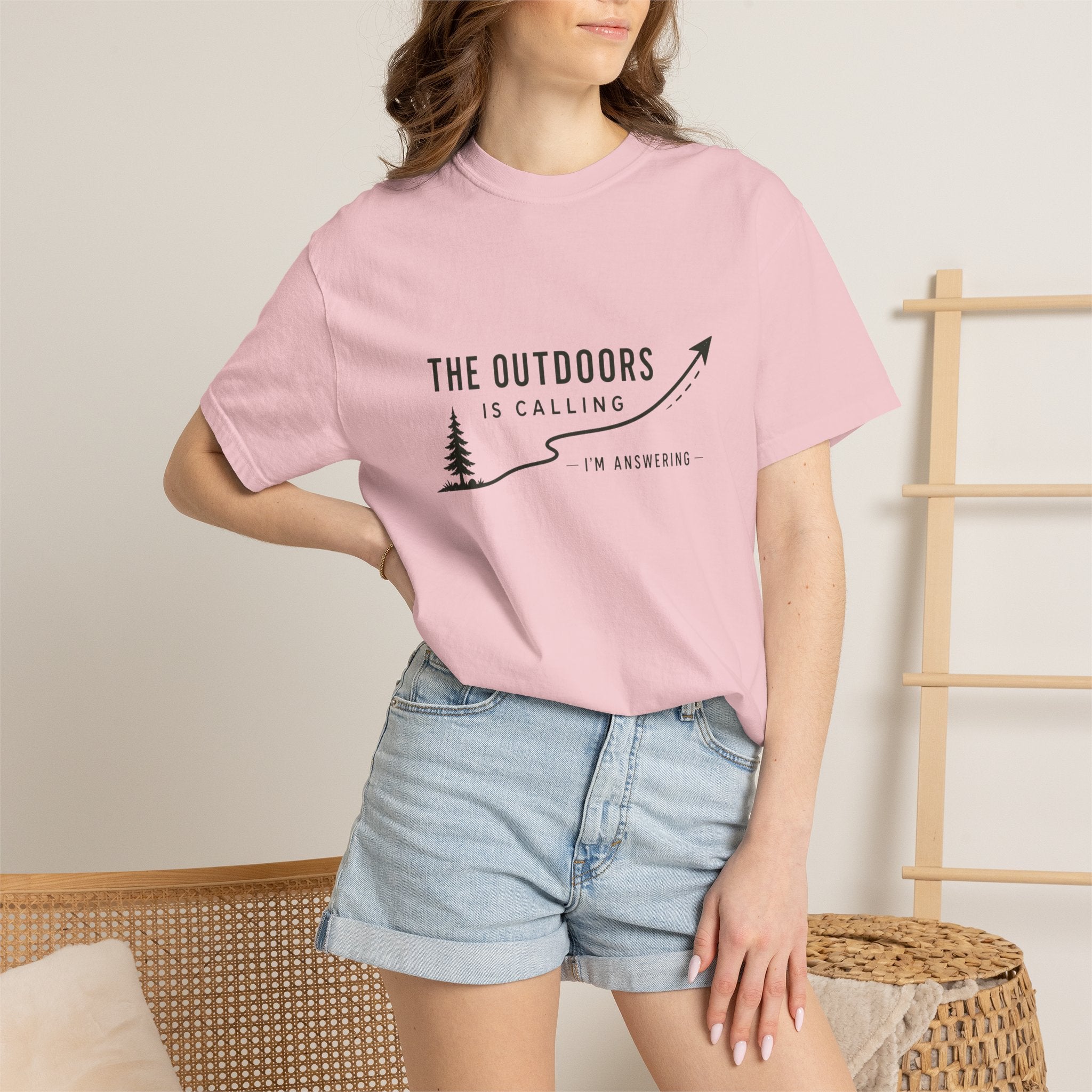 T-Shirt — “The Outdoors Is Calling” Graphic Tee (Adventure, Hiking, Nature Lover)