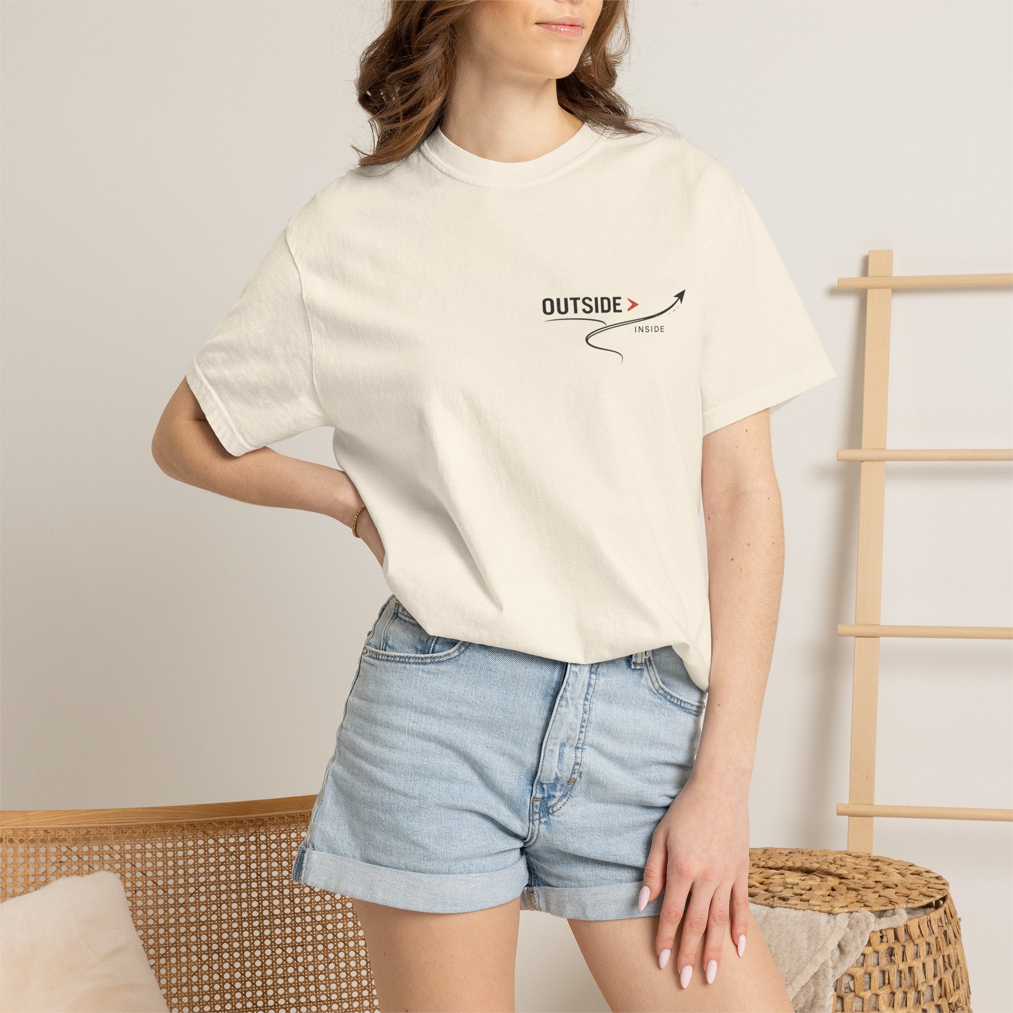 Outside > Inside T-Shirt — Minimal Arrow Travel Graphic Tee