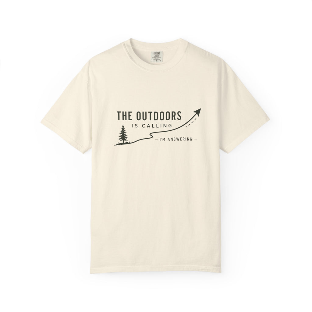 T-Shirt — “The Outdoors Is Calling” Graphic Tee (Adventure, Hiking, Nature Lover)