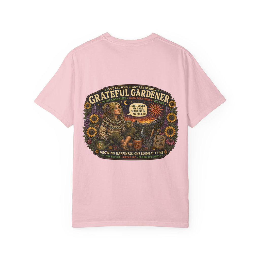 Grateful Gardener T-Shirt — Vintage Gardening Graphic Tee ("Grateful Gardener" Sunflower Design)