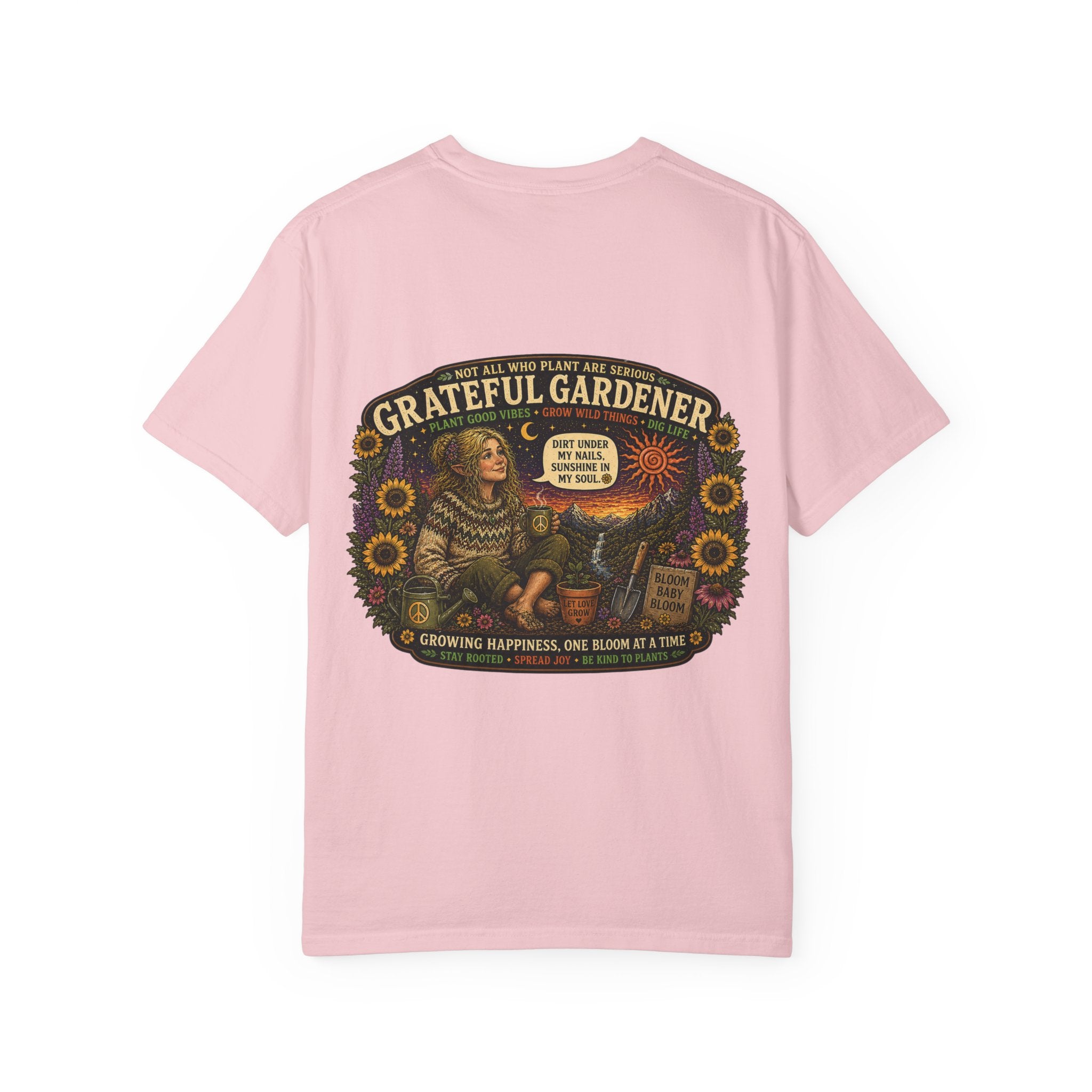 Grateful Gardener T-Shirt — Vintage Gardening Graphic Tee ("Grateful Gardener" Sunflower Design)