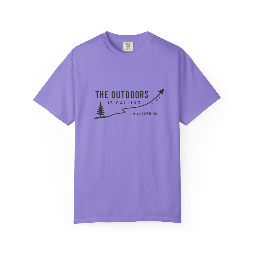 T-Shirt — “The Outdoors Is Calling” Graphic Tee (Adventure, Hiking, Nature Lover)