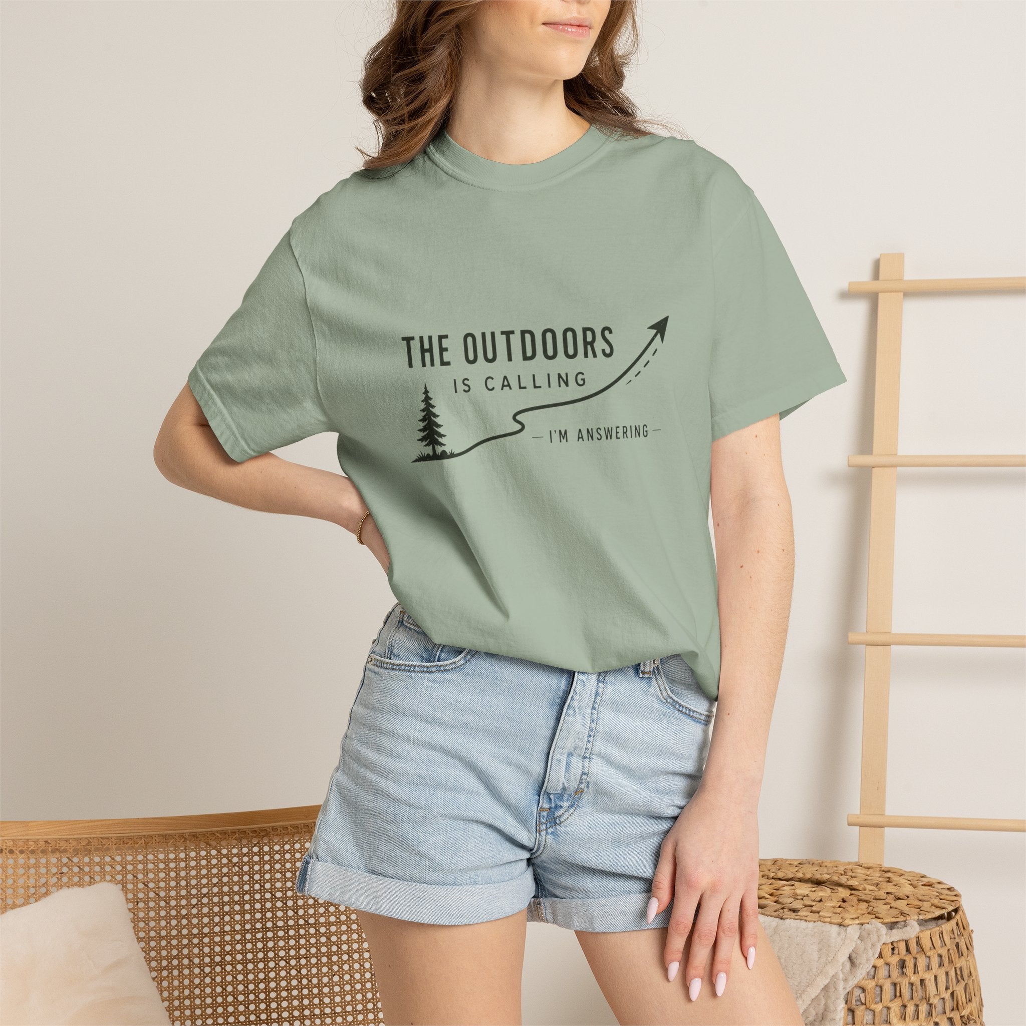 T-Shirt — “The Outdoors Is Calling” Graphic Tee (Adventure, Hiking, Nature Lover)