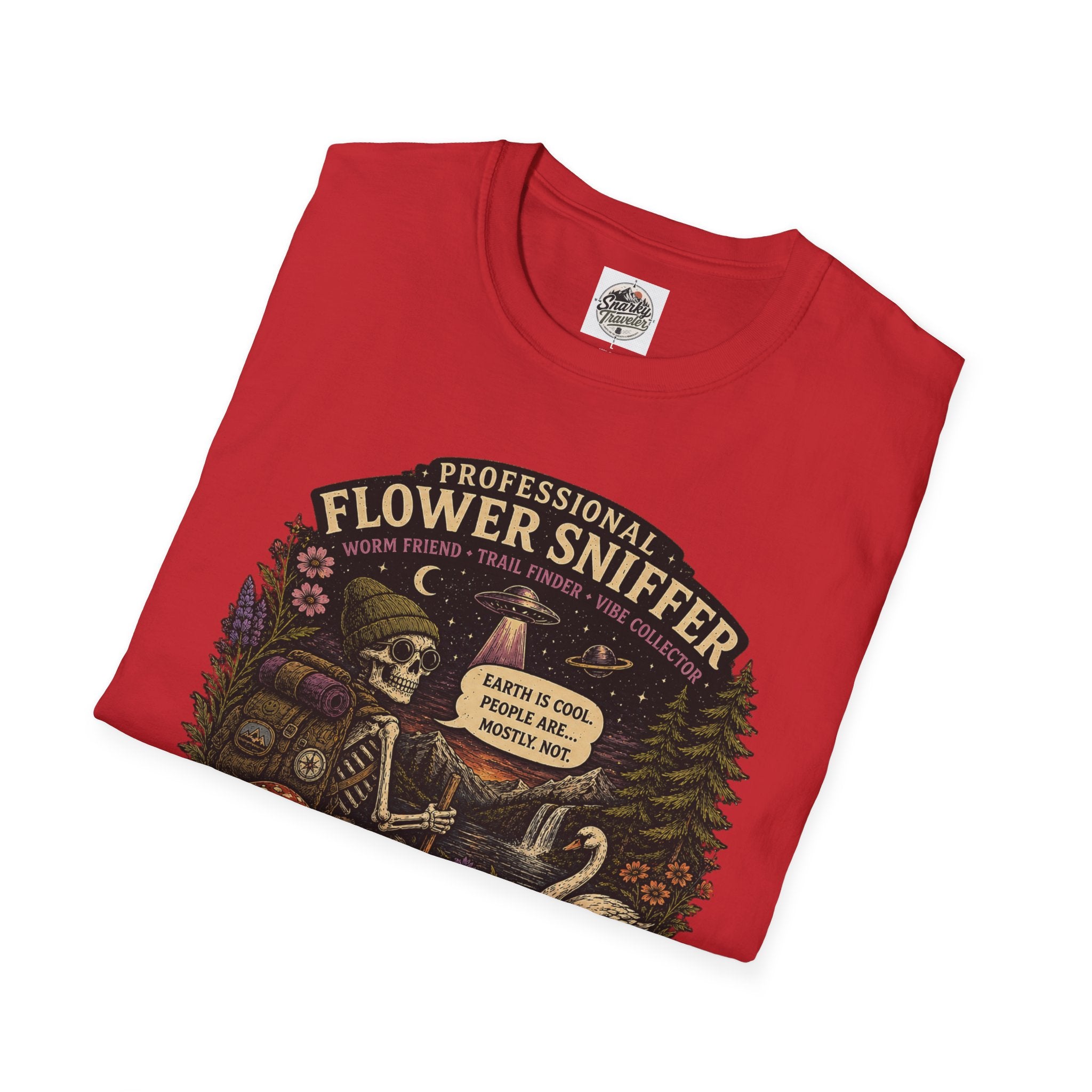 Flower Sniffer Vintage Graphic Tee — "Professional Flower Sniffer / Part-Time Alien"