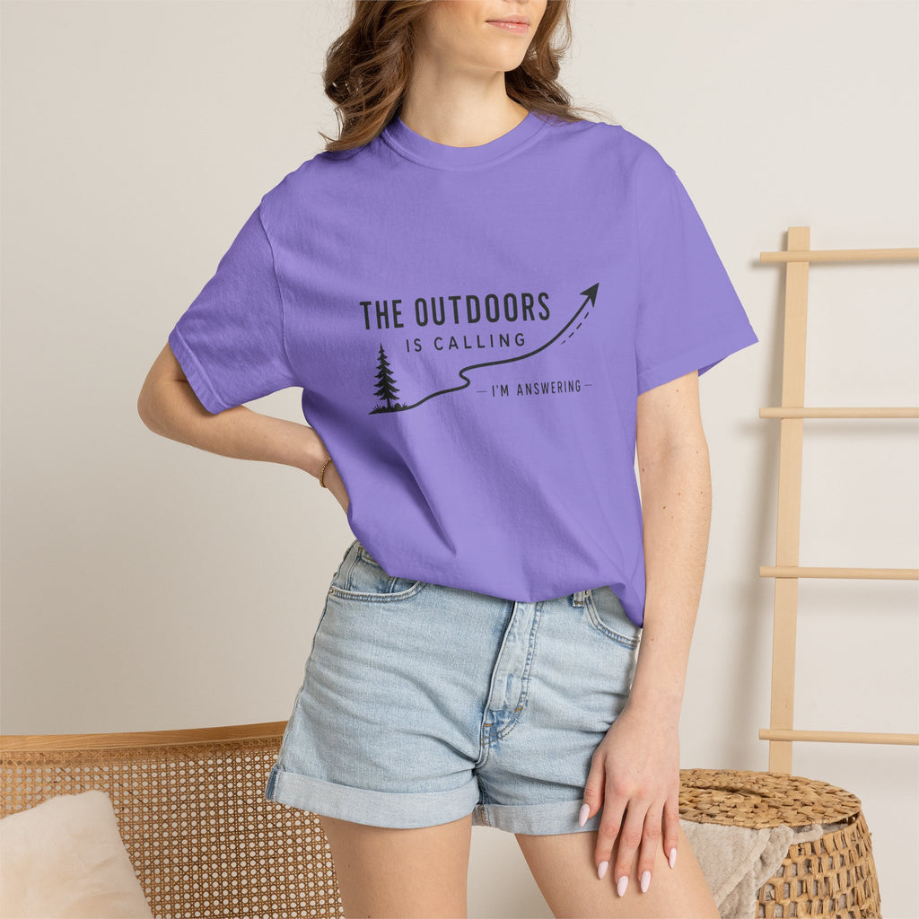 T-Shirt — “The Outdoors Is Calling” Graphic Tee (Adventure, Hiking, Nature Lover)