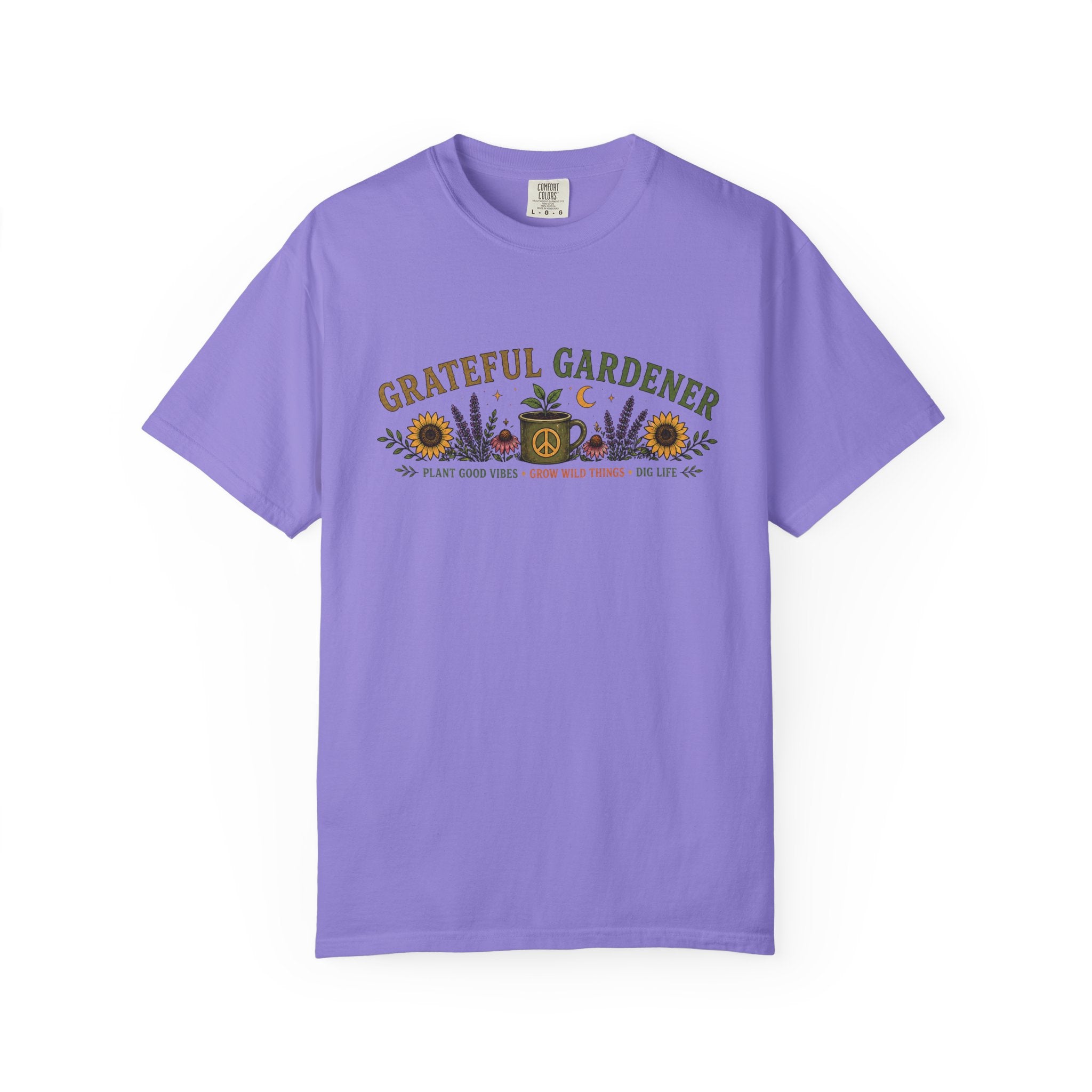 Grateful Gardener T-Shirt — Vintage Gardening Graphic Tee ("Grateful Gardener" Sunflower Design)