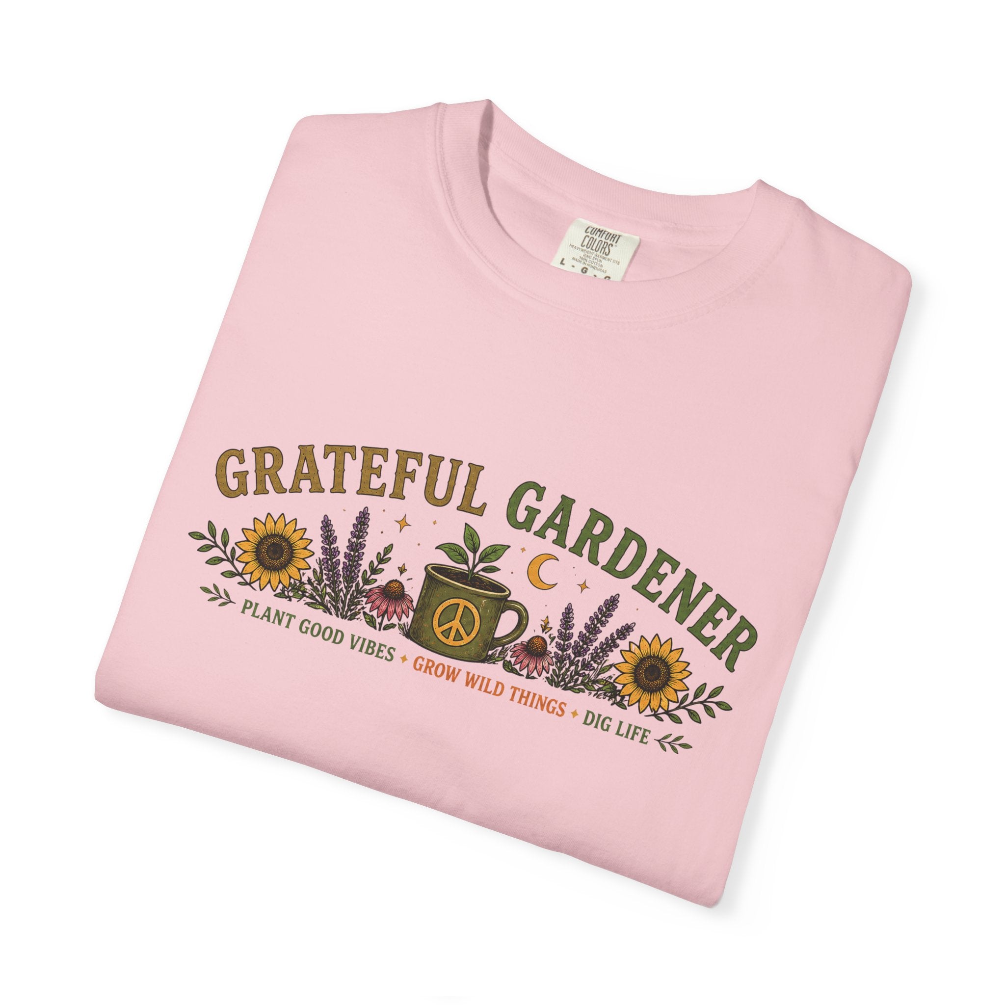 Grateful Gardener T-Shirt — Vintage Gardening Graphic Tee ("Grateful Gardener" Sunflower Design)