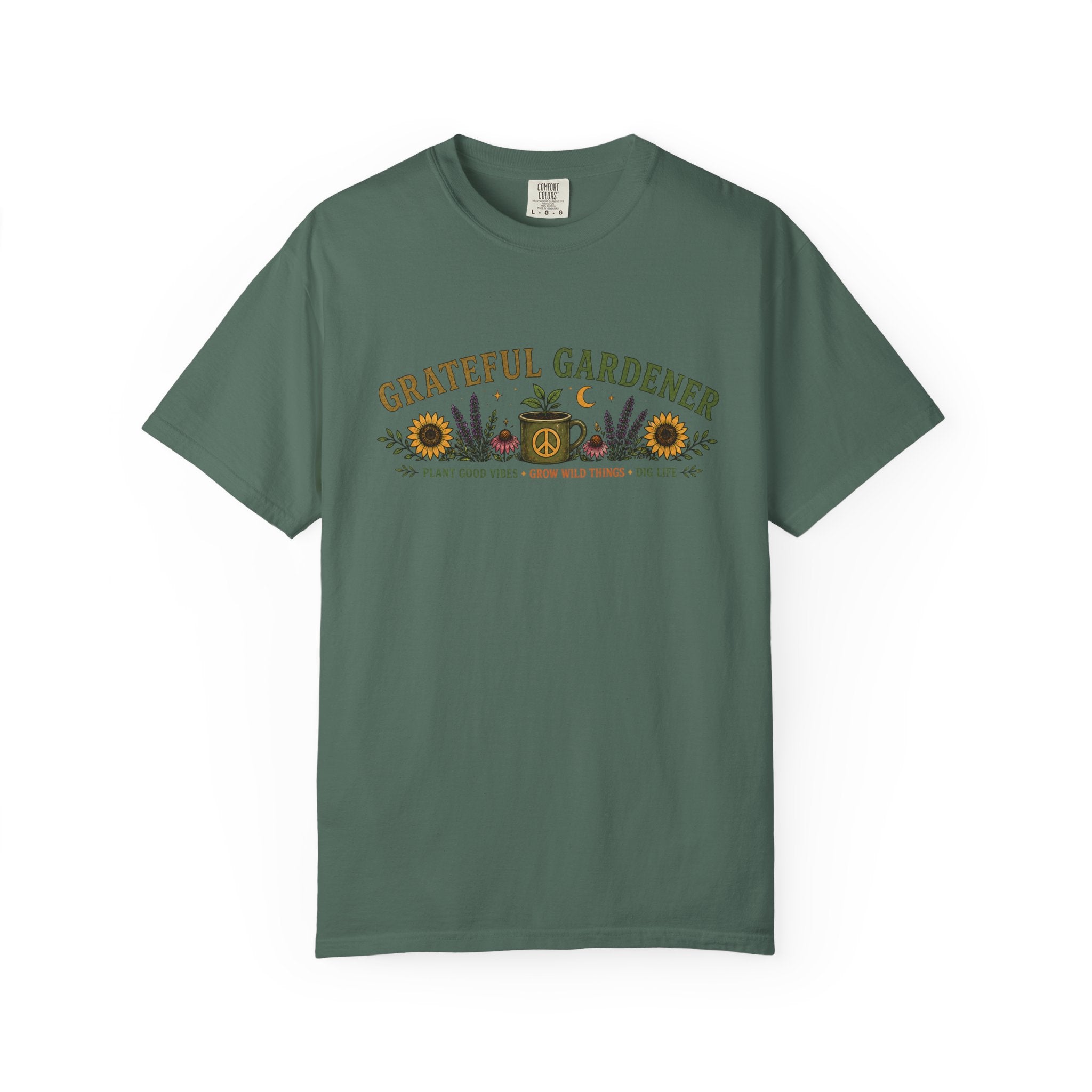 Grateful Gardener T-Shirt — Vintage Gardening Graphic Tee ("Grateful Gardener" Sunflower Design)