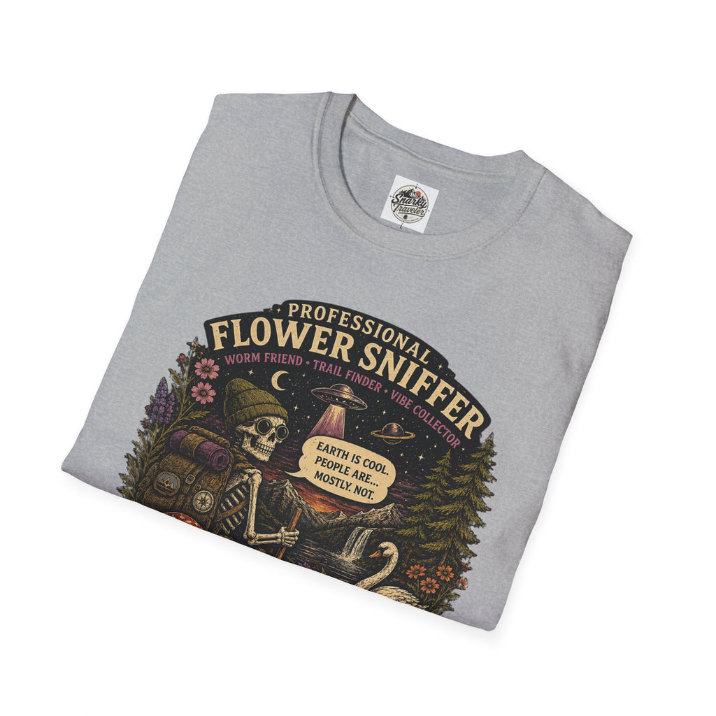Flower Sniffer Vintage Graphic Tee — "Professional Flower Sniffer / Part-Time Alien"