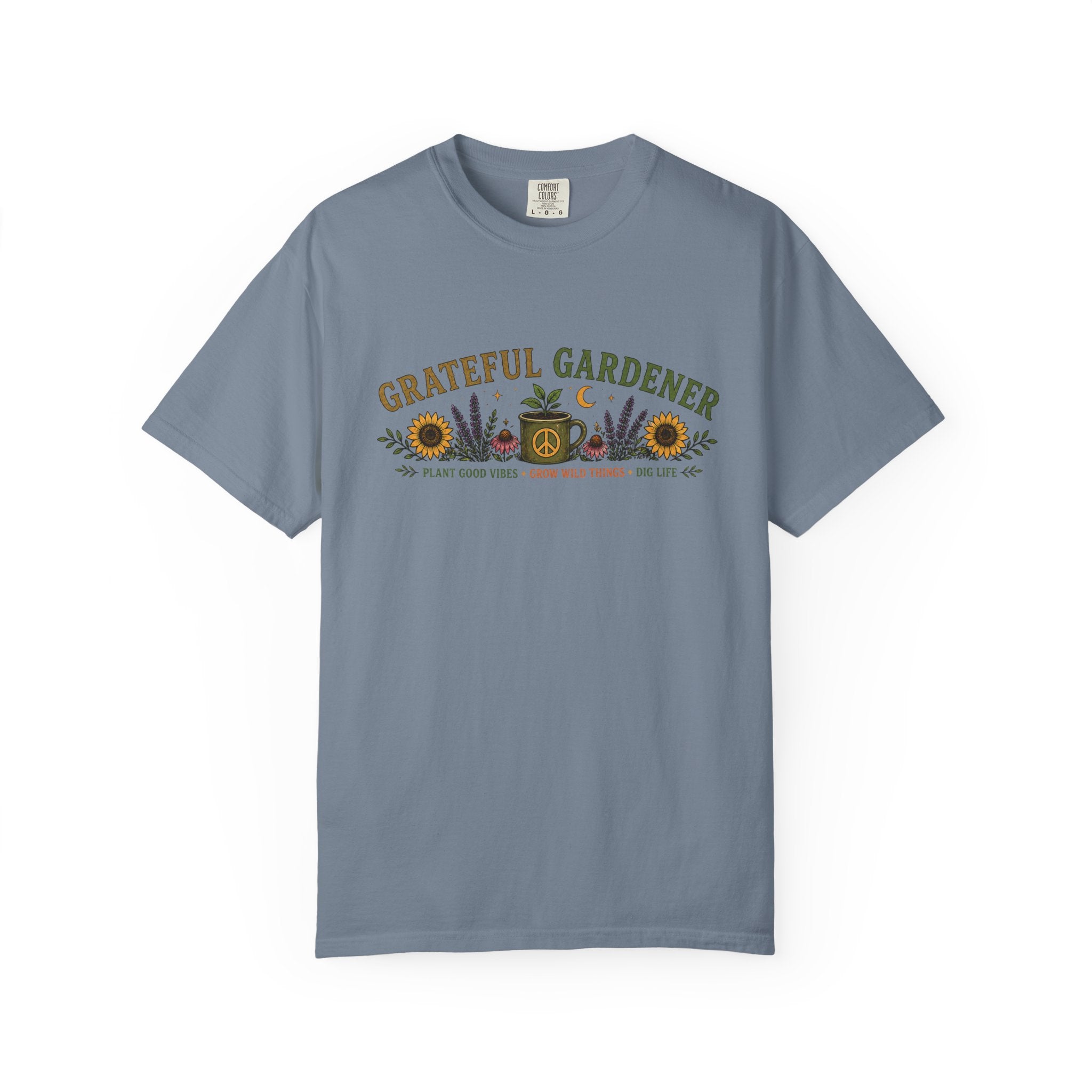 Grateful Gardener T-Shirt — Vintage Gardening Graphic Tee ("Grateful Gardener" Sunflower Design)