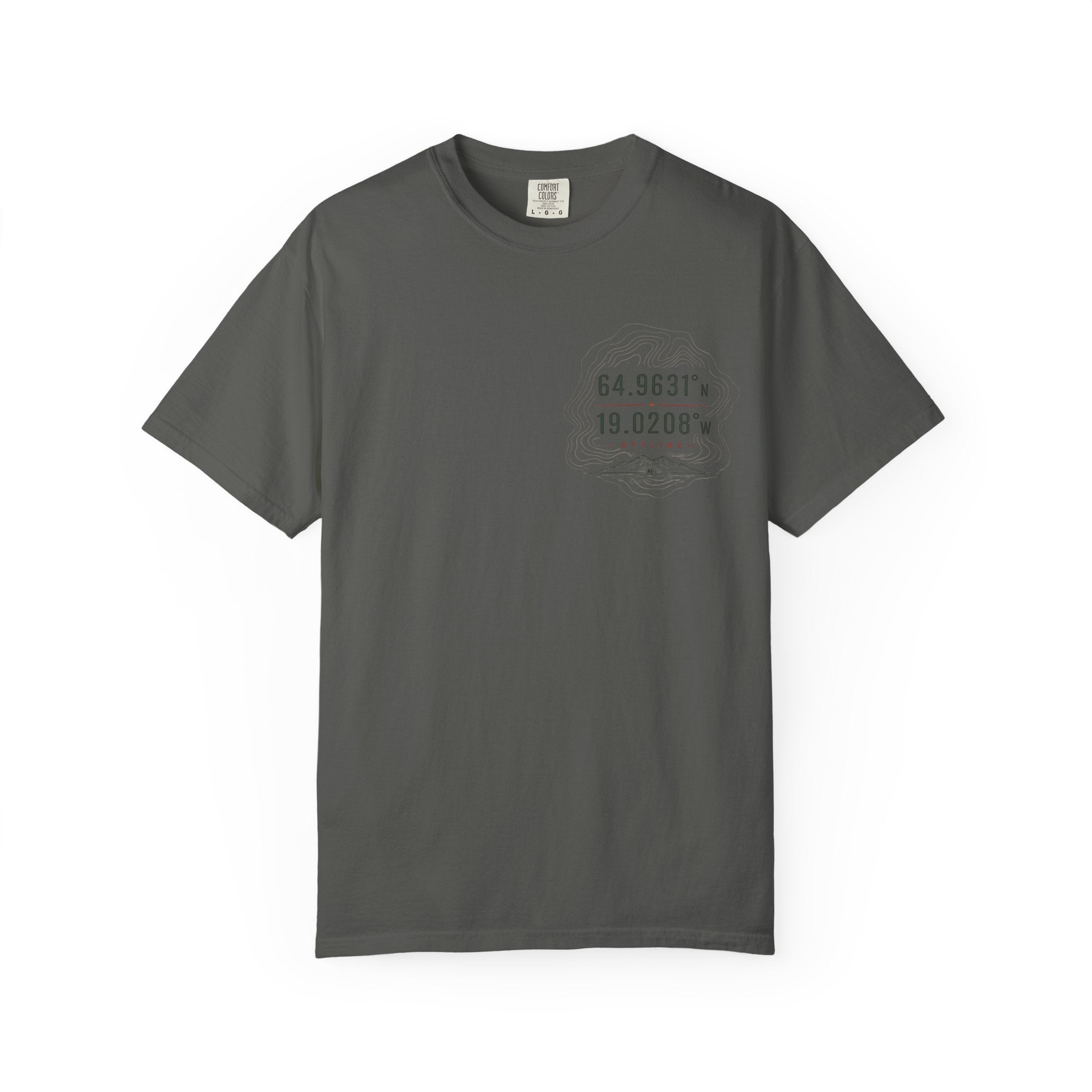 Coordinates Minimalist T-Shirt — Subtle Latitude & Longitude Chest Print