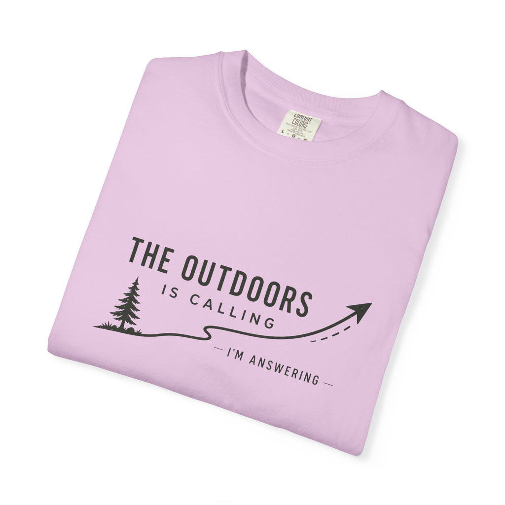 T-Shirt — “The Outdoors Is Calling” Graphic Tee (Adventure, Hiking, Nature Lover)