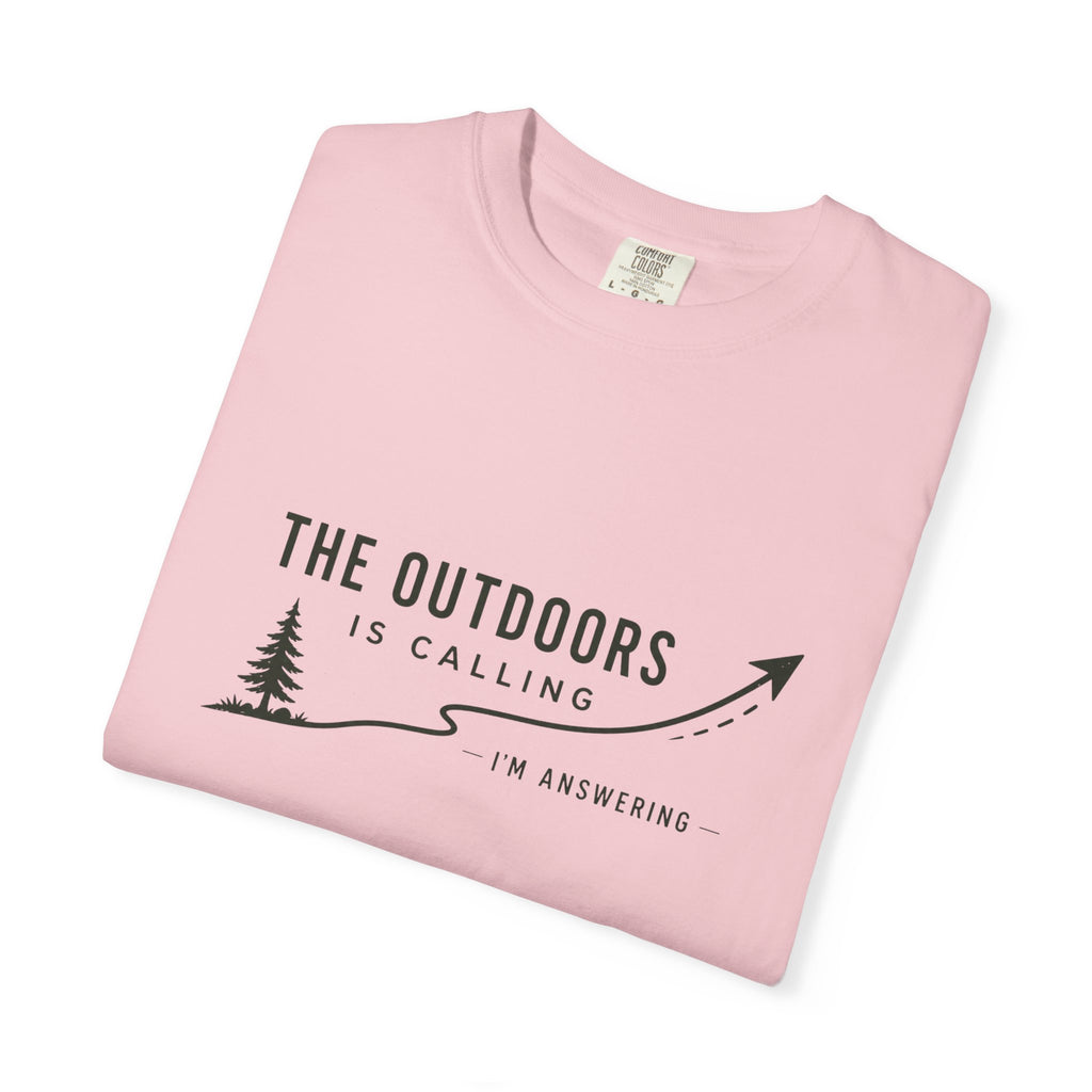 T-Shirt — “The Outdoors Is Calling” Graphic Tee (Adventure, Hiking, Nature Lover)