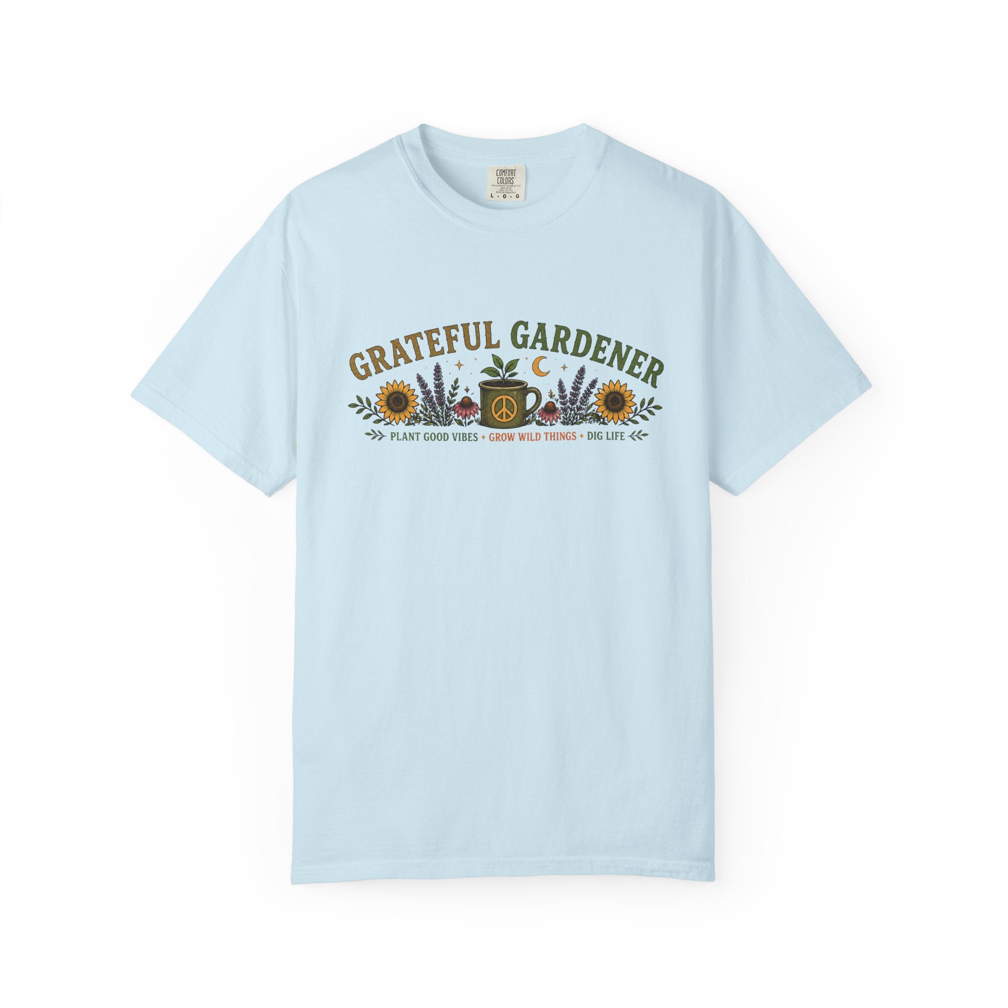Grateful Gardener T-Shirt — Vintage Gardening Graphic Tee ("Grateful Gardener" Sunflower Design)