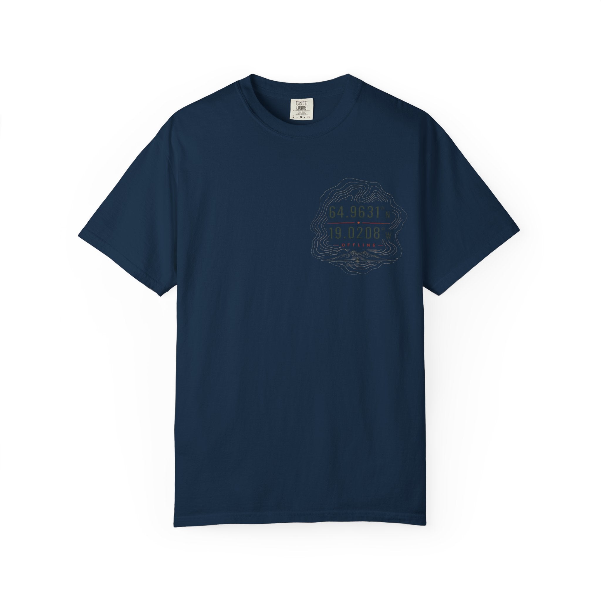 Coordinates Minimalist T-Shirt — Subtle Latitude & Longitude Chest Print