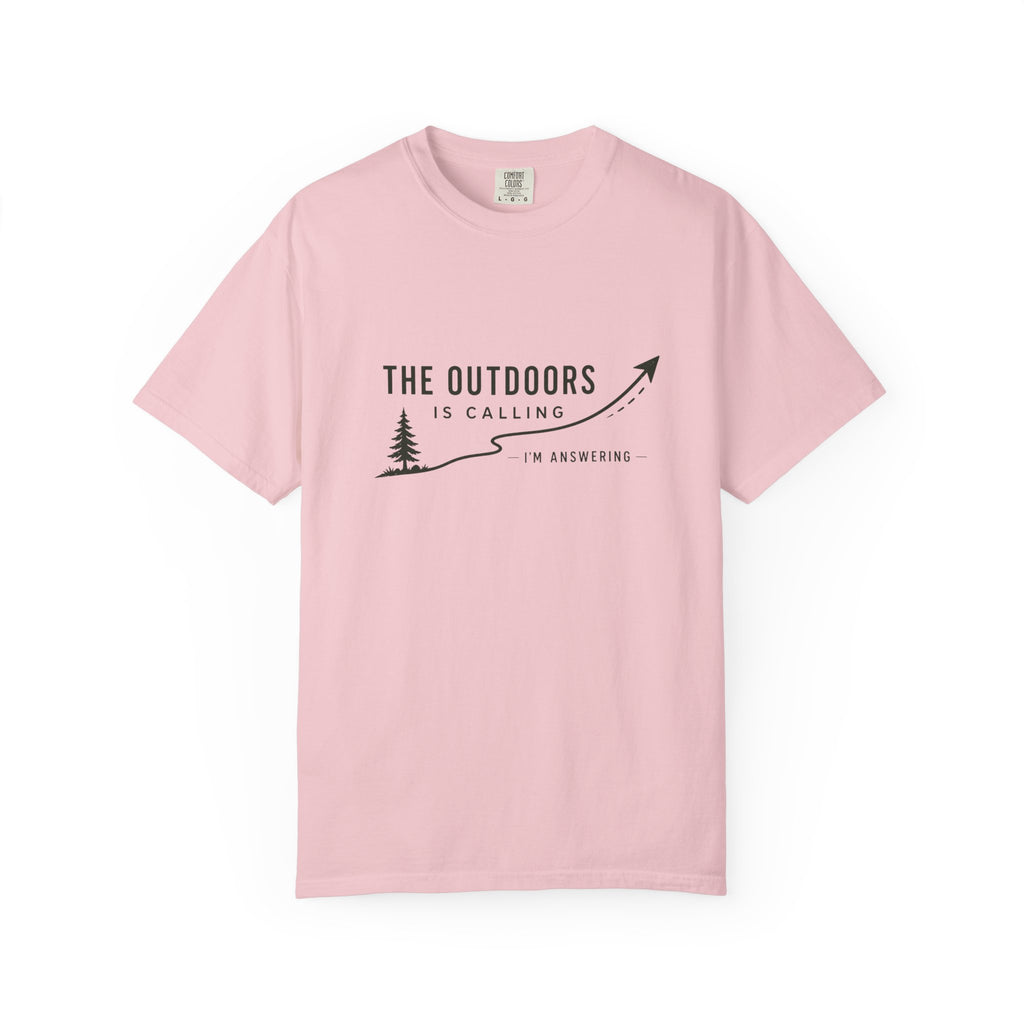 T-Shirt — “The Outdoors Is Calling” Graphic Tee (Adventure, Hiking, Nature Lover)