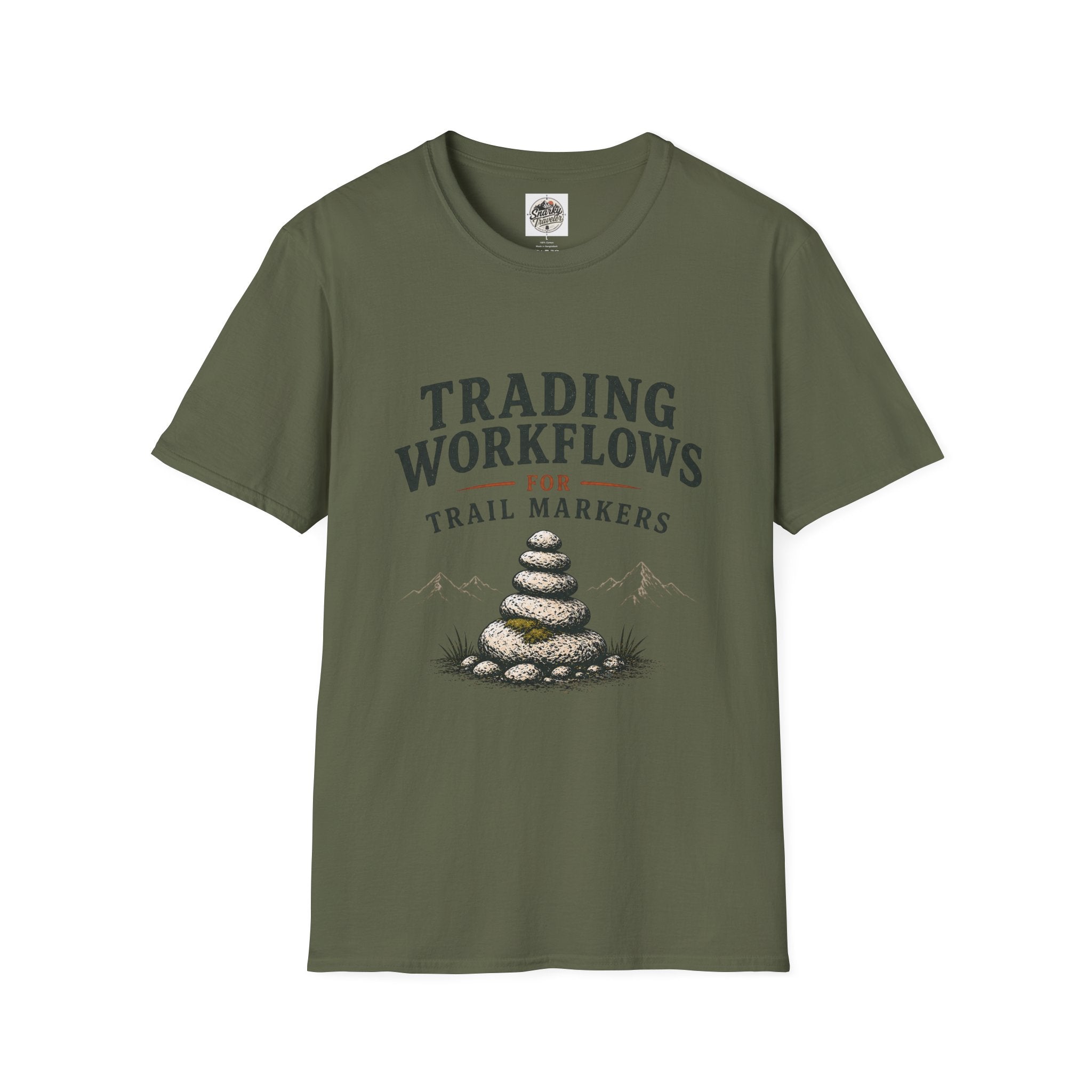 Trail Marker T-Shirt — "Trading Workflows for Trail Markers" Outdoor Hiking Tee