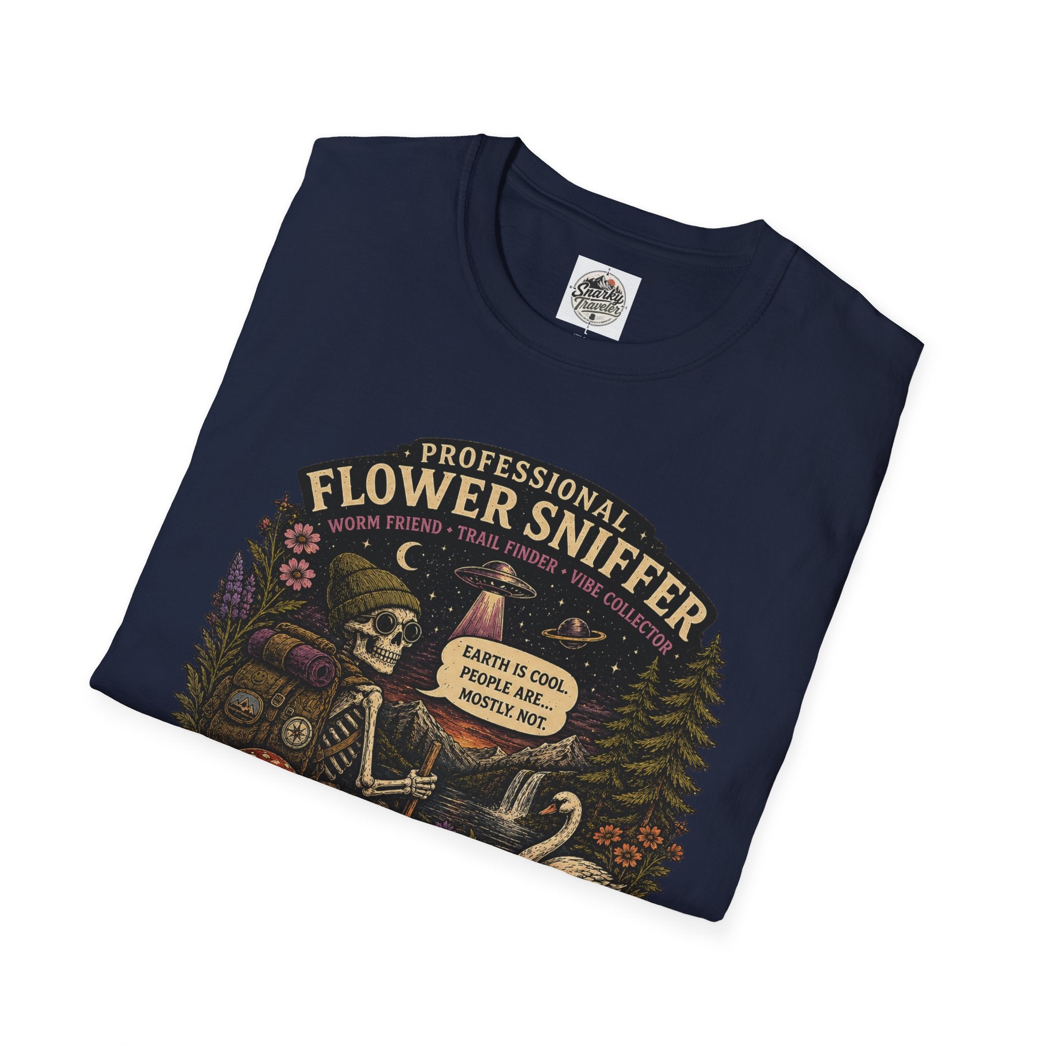 Flower Sniffer Vintage Graphic Tee — "Professional Flower Sniffer / Part-Time Alien"