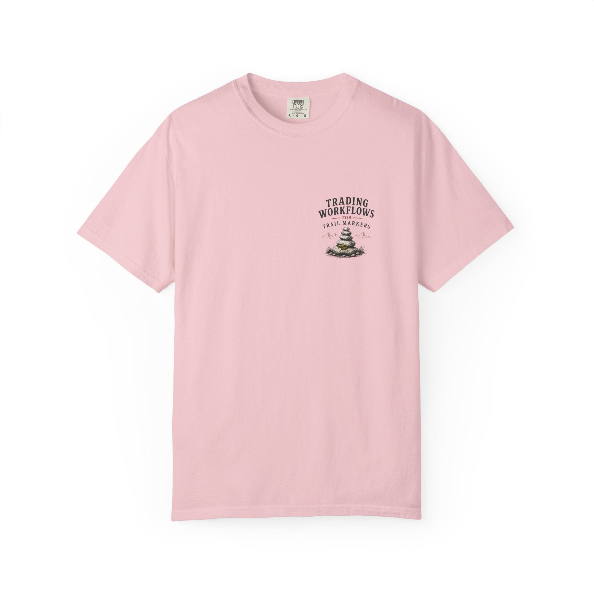 Trading Workflows T-Shirt — Stack of Books Graphic Chest Print