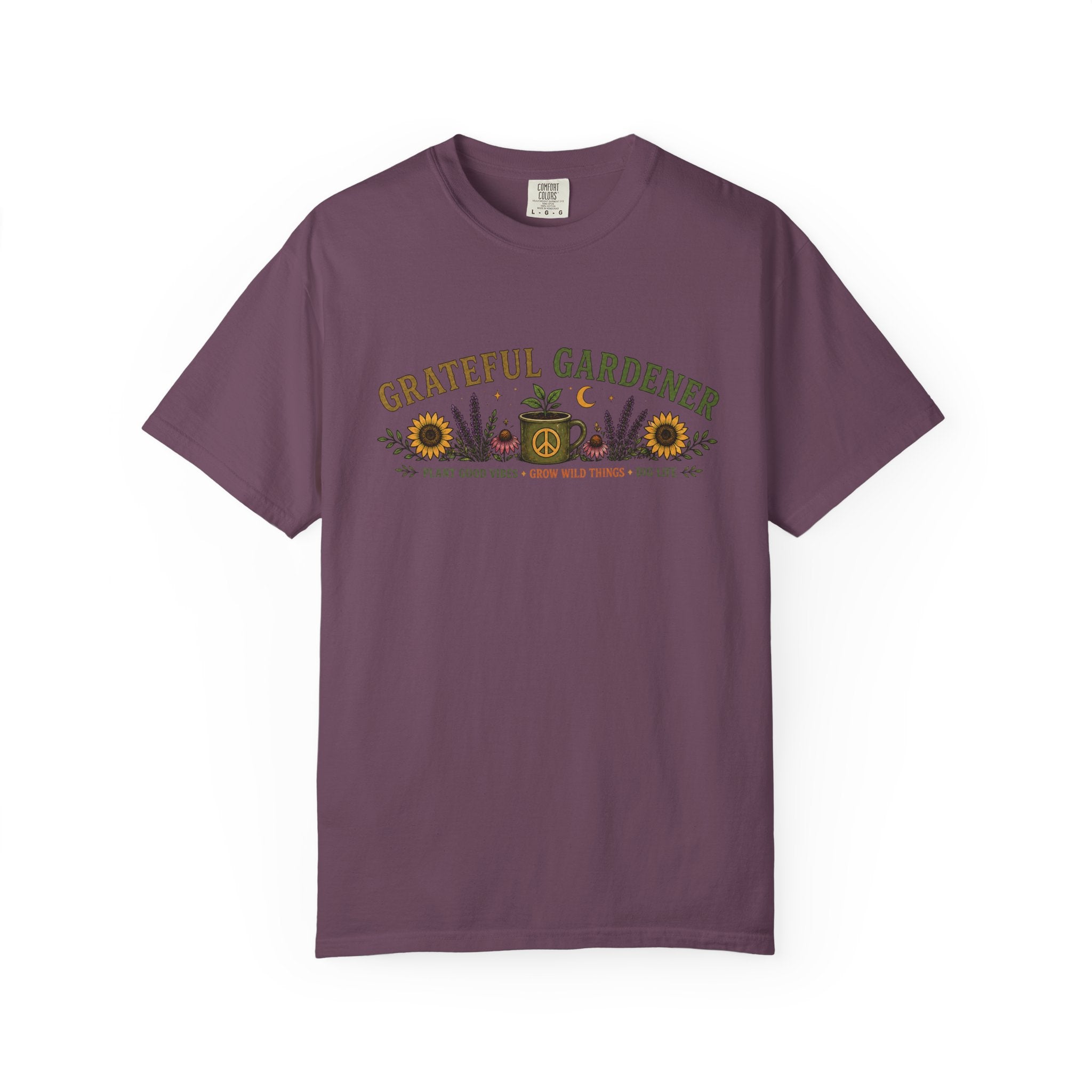 Grateful Gardener T-Shirt — Vintage Gardening Graphic Tee ("Grateful Gardener" Sunflower Design)