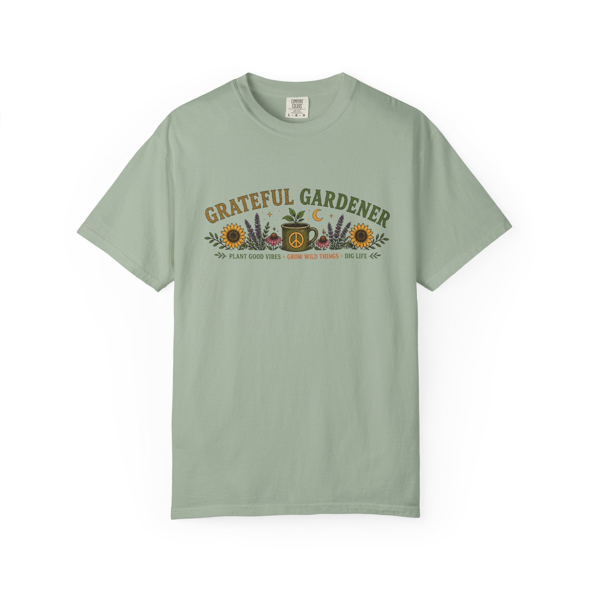 Grateful Gardener T-Shirt — Vintage Gardening Graphic Tee ("Grateful Gardener" Sunflower Design)