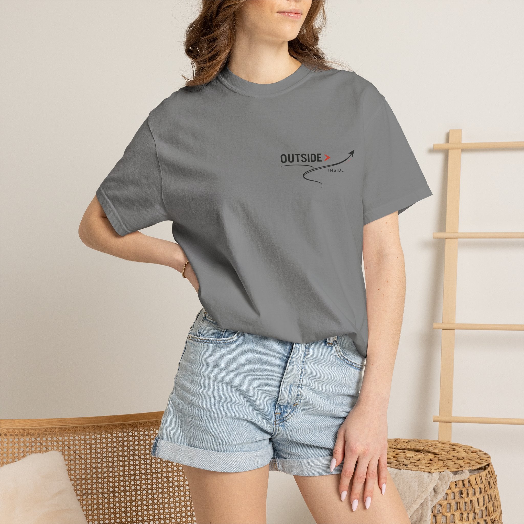 Outside > Inside T-Shirt — Minimal Arrow Travel Graphic Tee