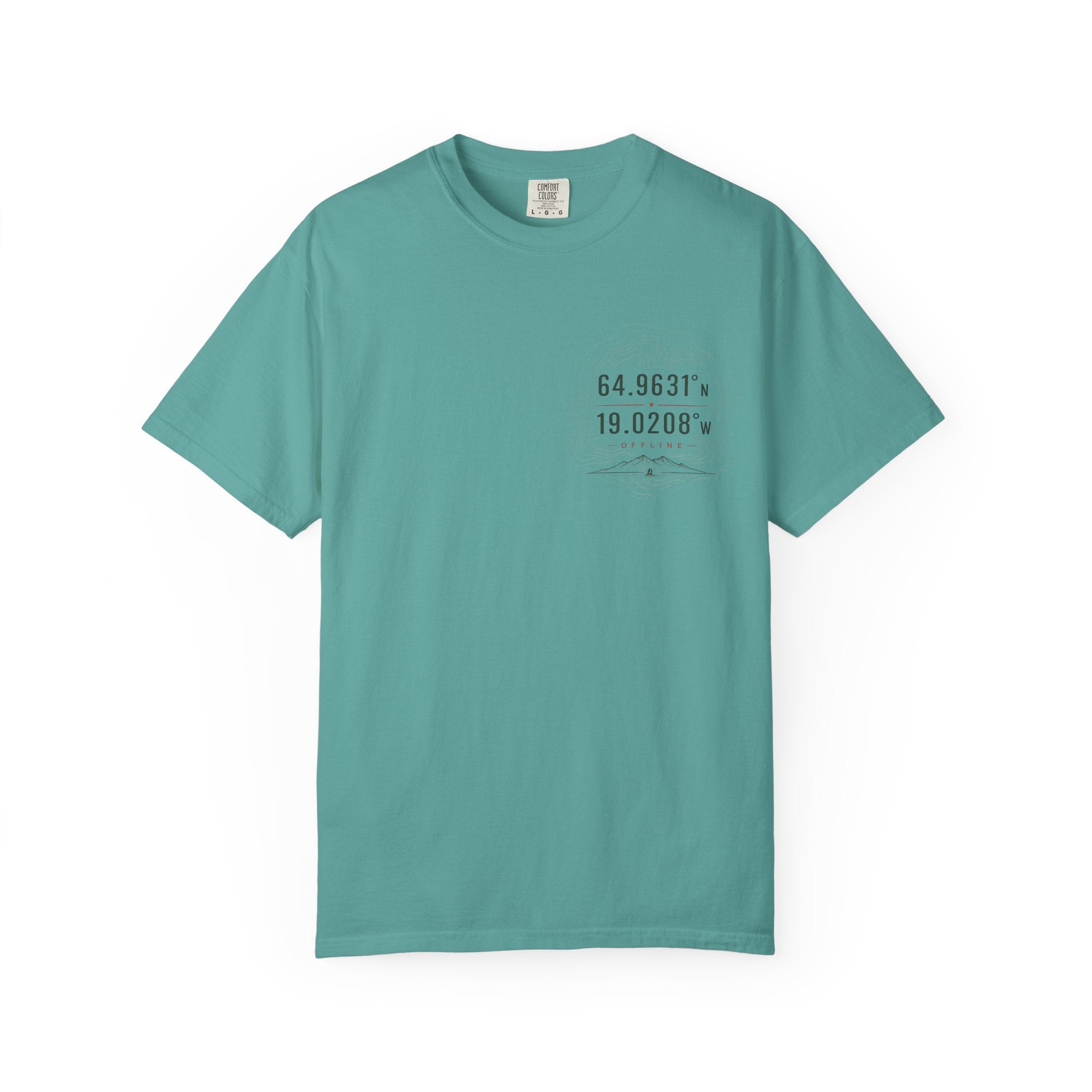Coordinates Minimalist T-Shirt — Subtle Latitude & Longitude Chest Print