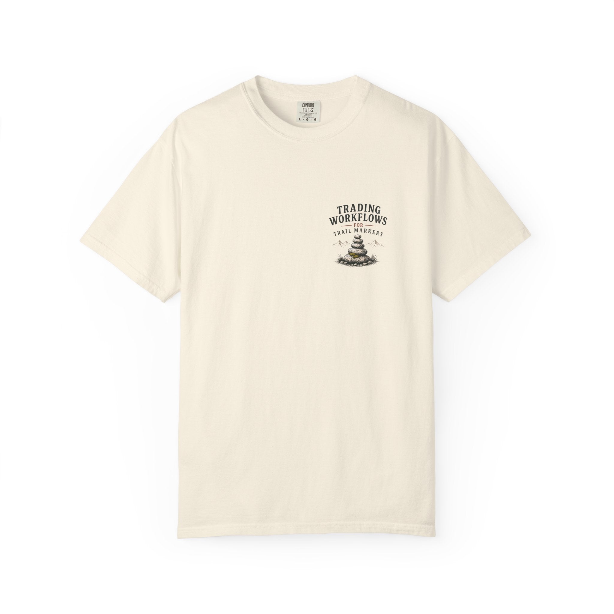 Trading Workflows T-Shirt — Stack of Books Graphic Chest Print