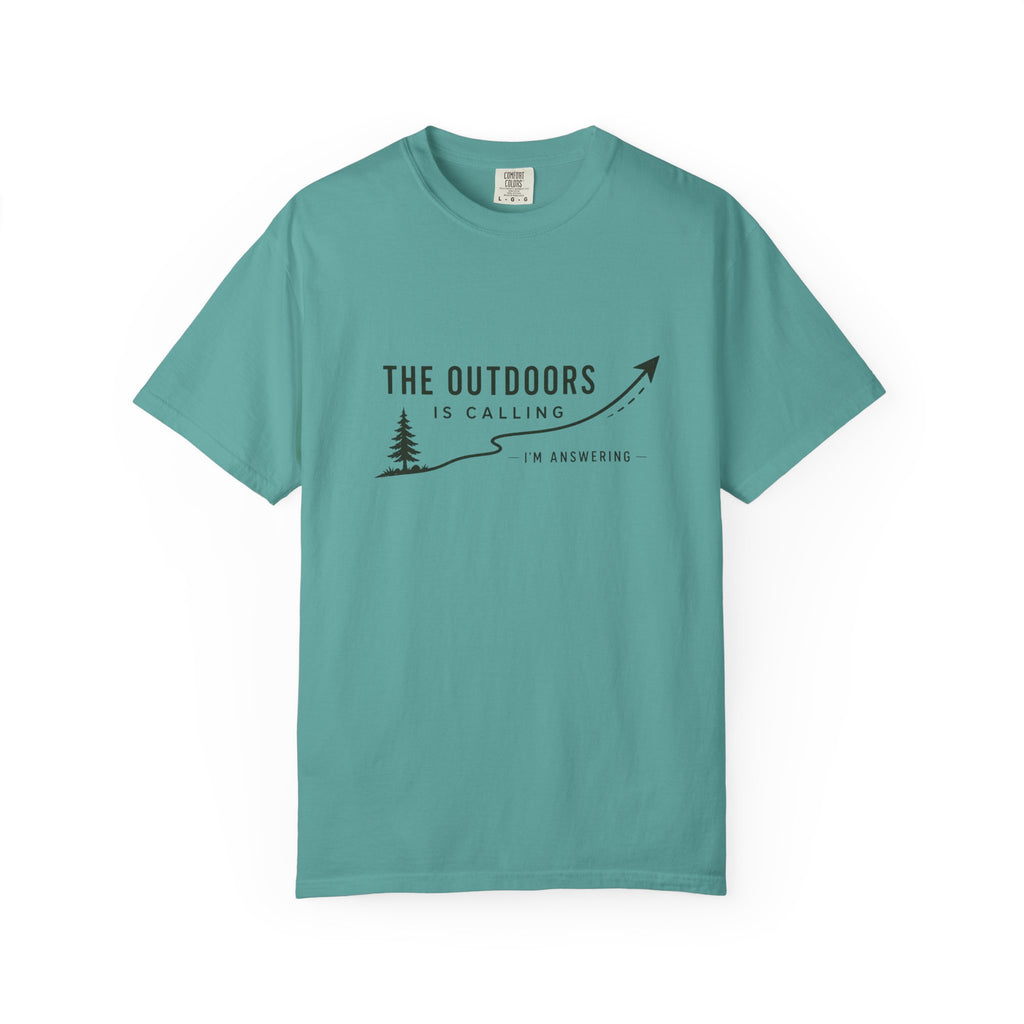 T-Shirt — “The Outdoors Is Calling” Graphic Tee (Adventure, Hiking, Nature Lover)