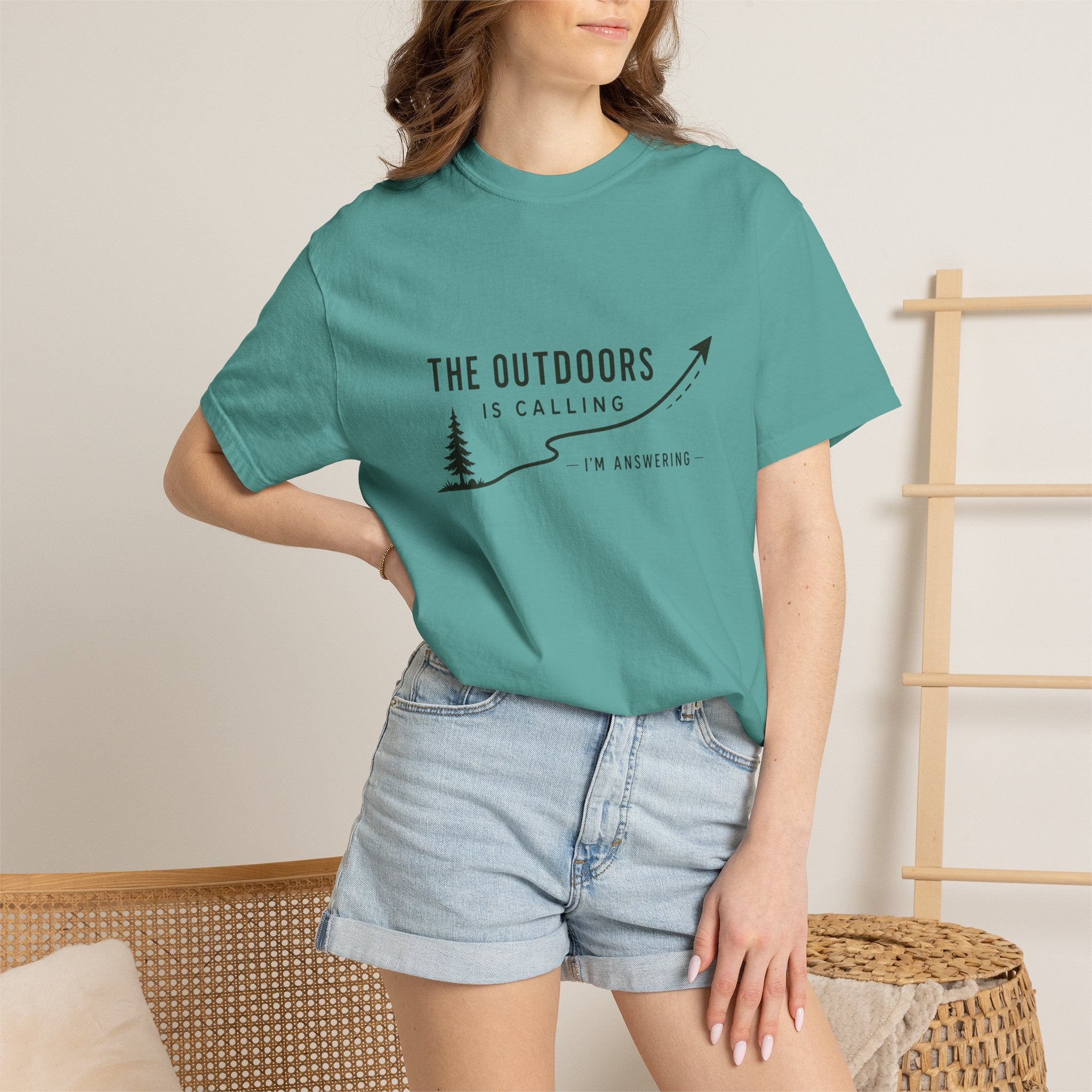 T-Shirt — “The Outdoors Is Calling” Graphic Tee (Adventure, Hiking, Nature Lover)