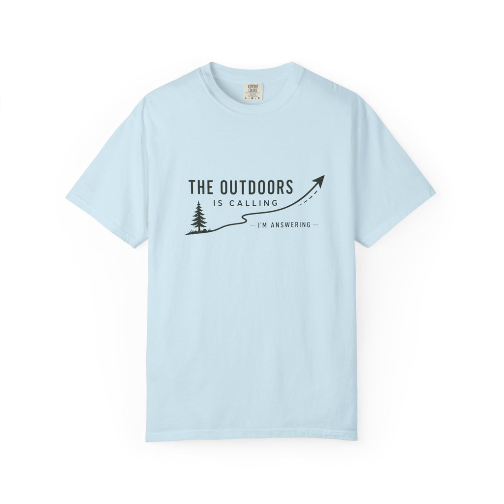 T-Shirt — “The Outdoors Is Calling” Graphic Tee (Adventure, Hiking, Nature Lover)